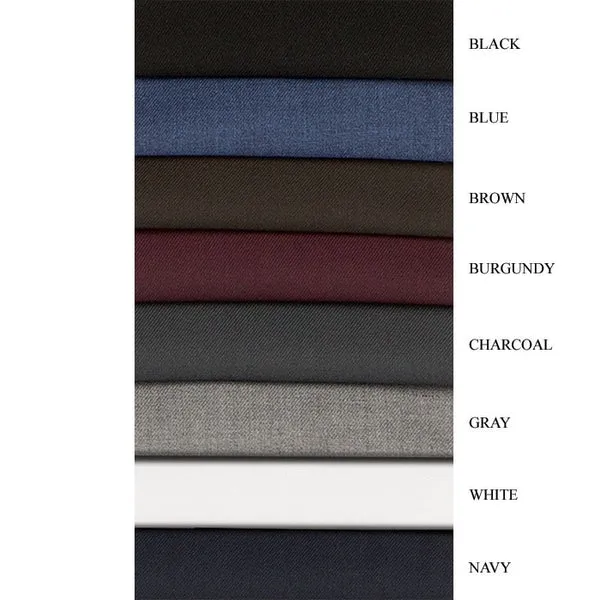 Wind Resistance Wool Feel Regular Fit Dress Pants - Available in Grey and Burgundy