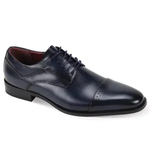 Artisan Collection: Navy Lace-Up Shoes ?C Genuine Leather with Brogue Detailing Quick Dash Weight Distribution System