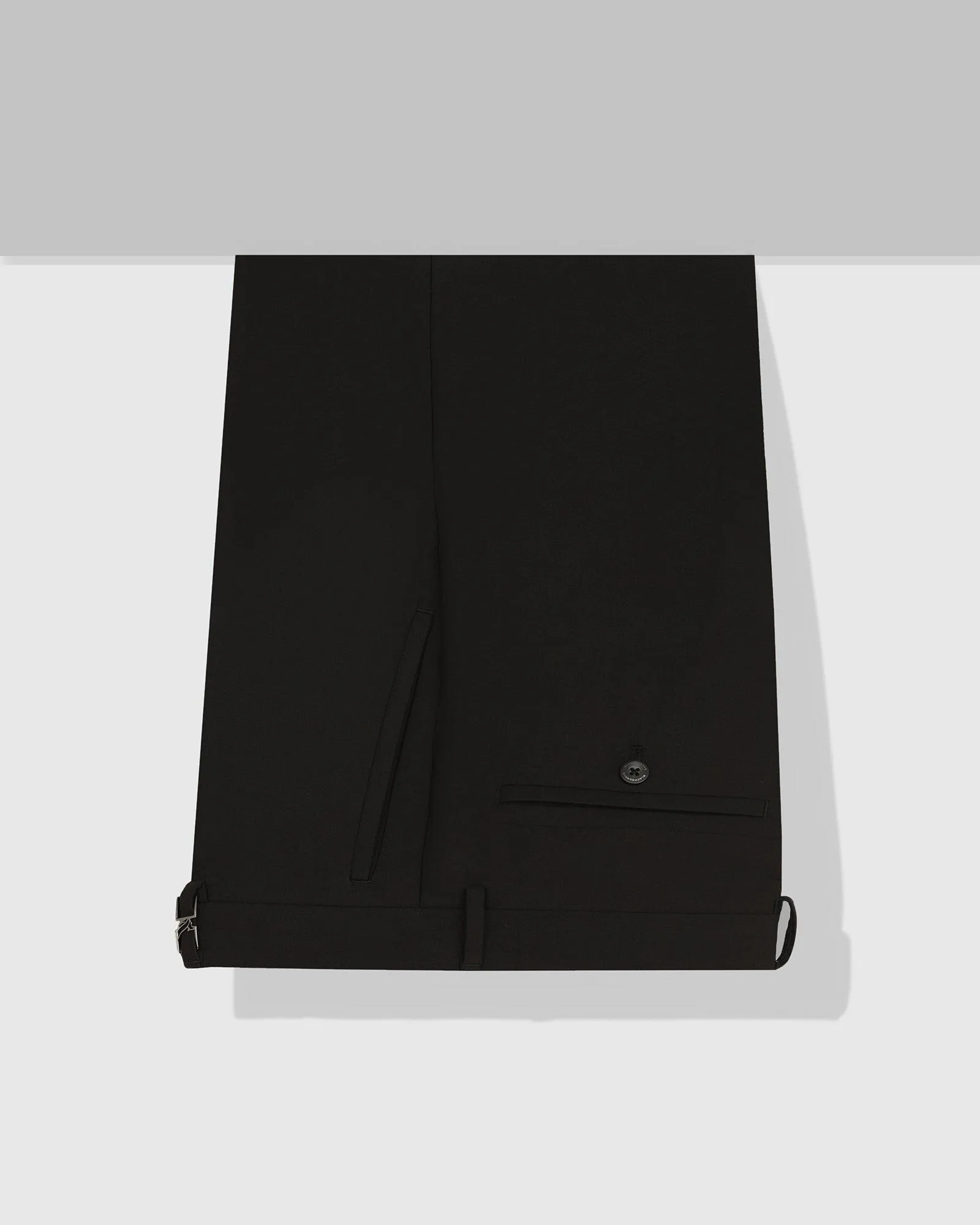 Daywear Slim Fit B-91 Formal Black Solid Trouser - Black