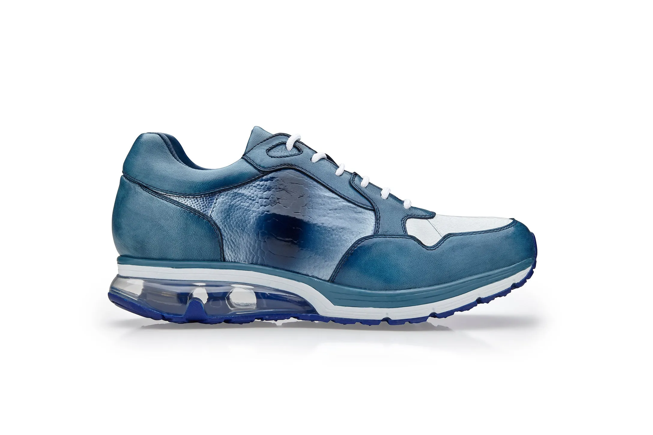 Dad Style Belvedere Gino Caribbean Blue and White Lace-Up Shoes