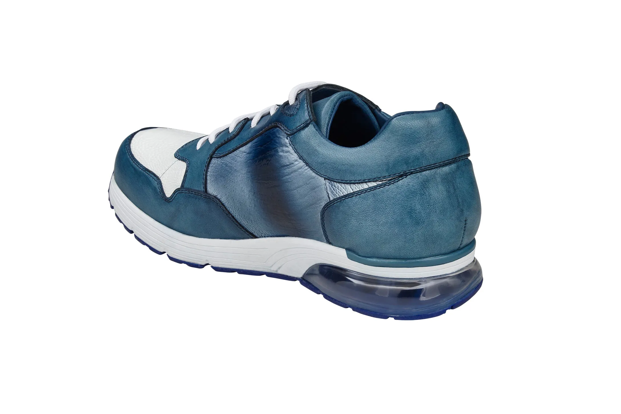 Belvedere Gino Caribbean Blue and White Lace-Up Shoes Fashion Go