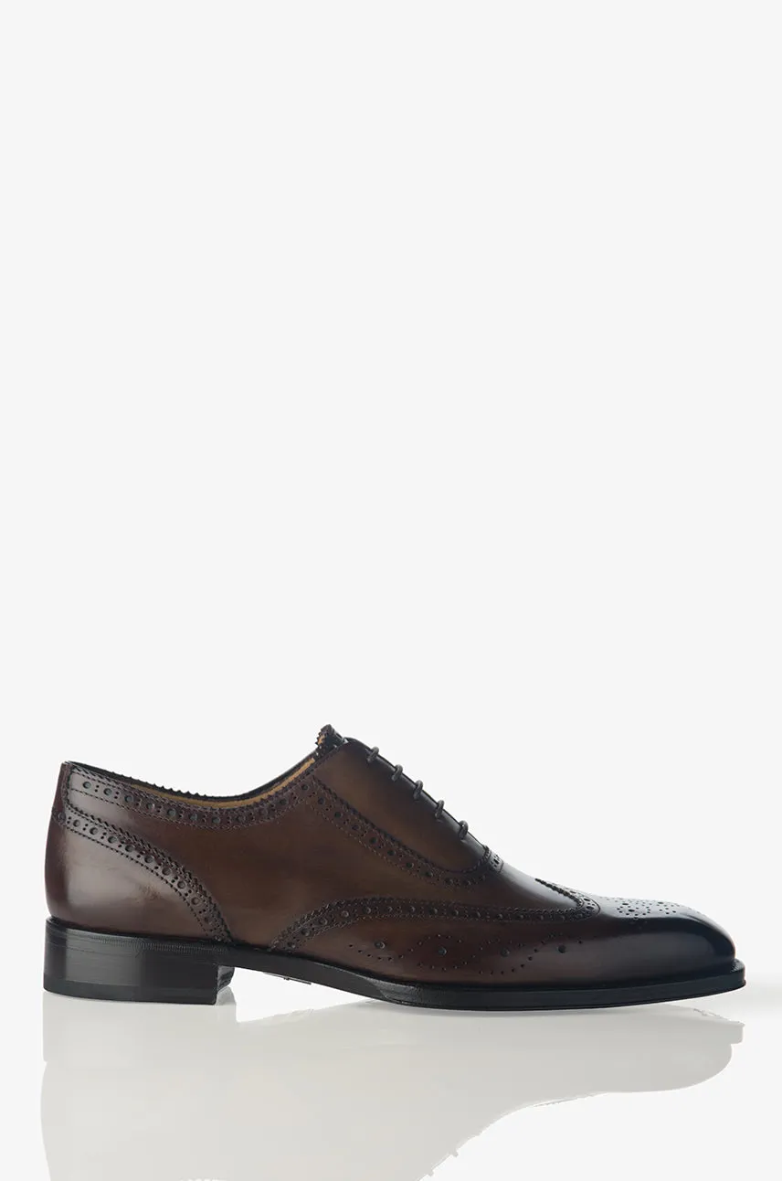David August Leather Wingtip Brogue Shoes in Reverse Sombrero Soul Step Garden Walk
