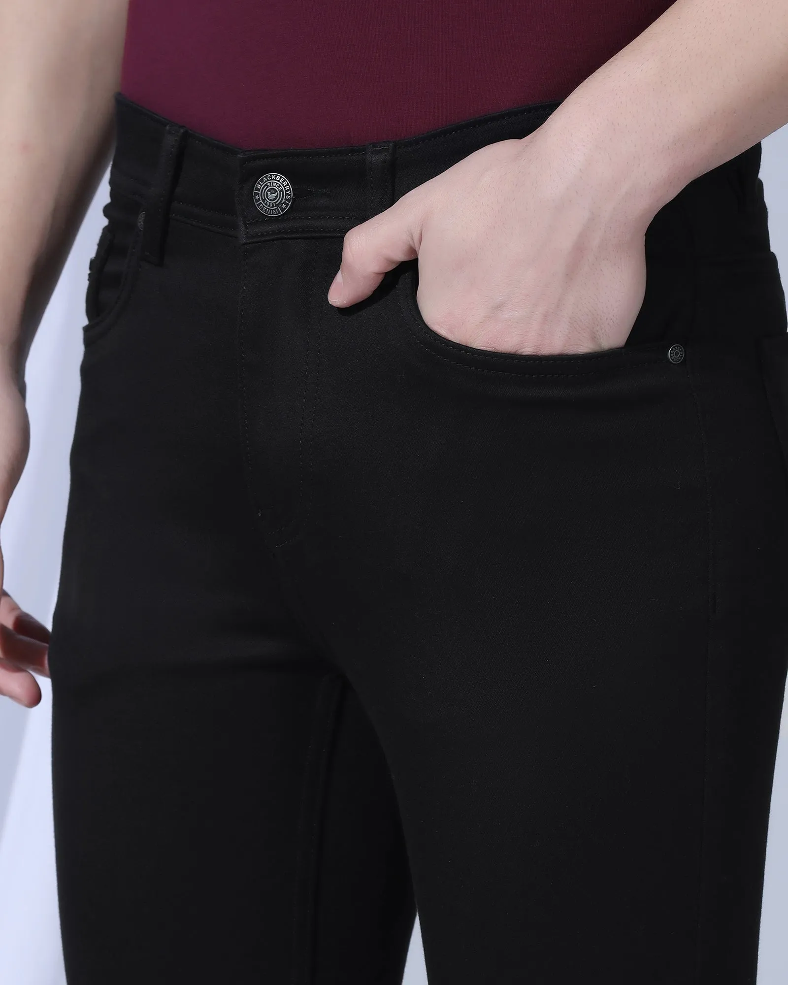 All Day Wear Bleed Zero Slim Yonk Fit Black Jeans - Abto