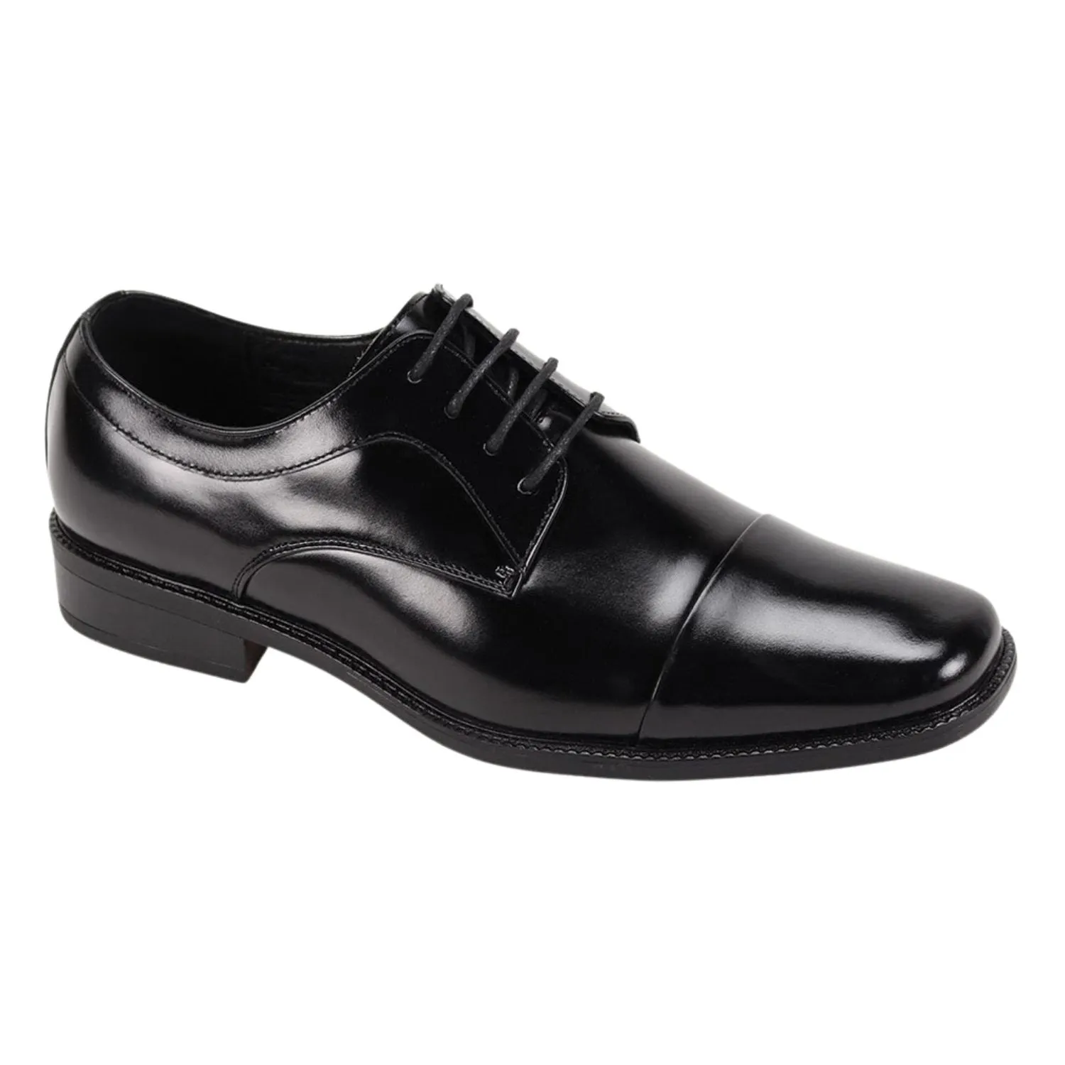 Top Rated Classic Elegance Black Leather Cap Toe Lace Shoes