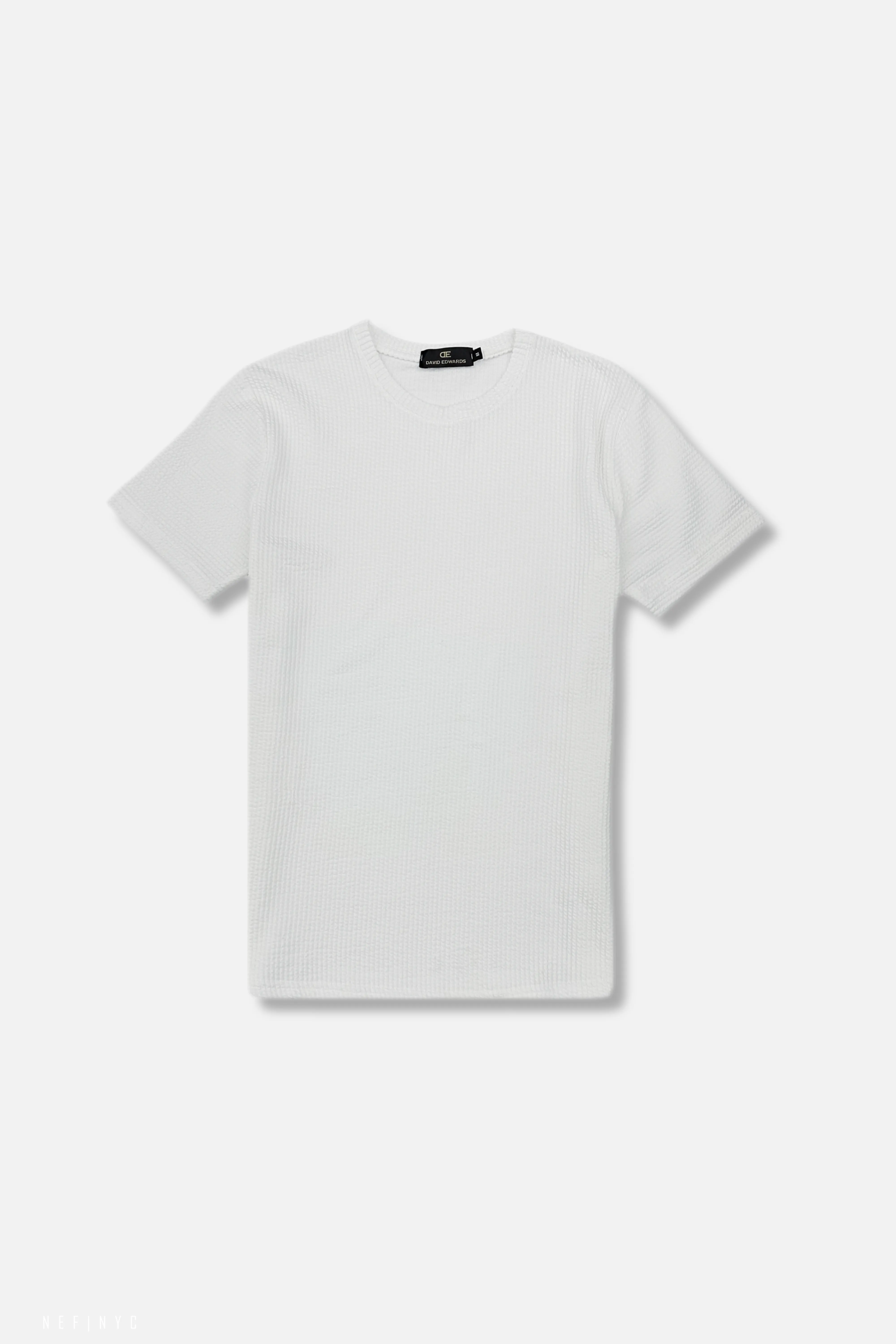 Breathable mesh panel Denper Crewneck Seersucker T-Shirt