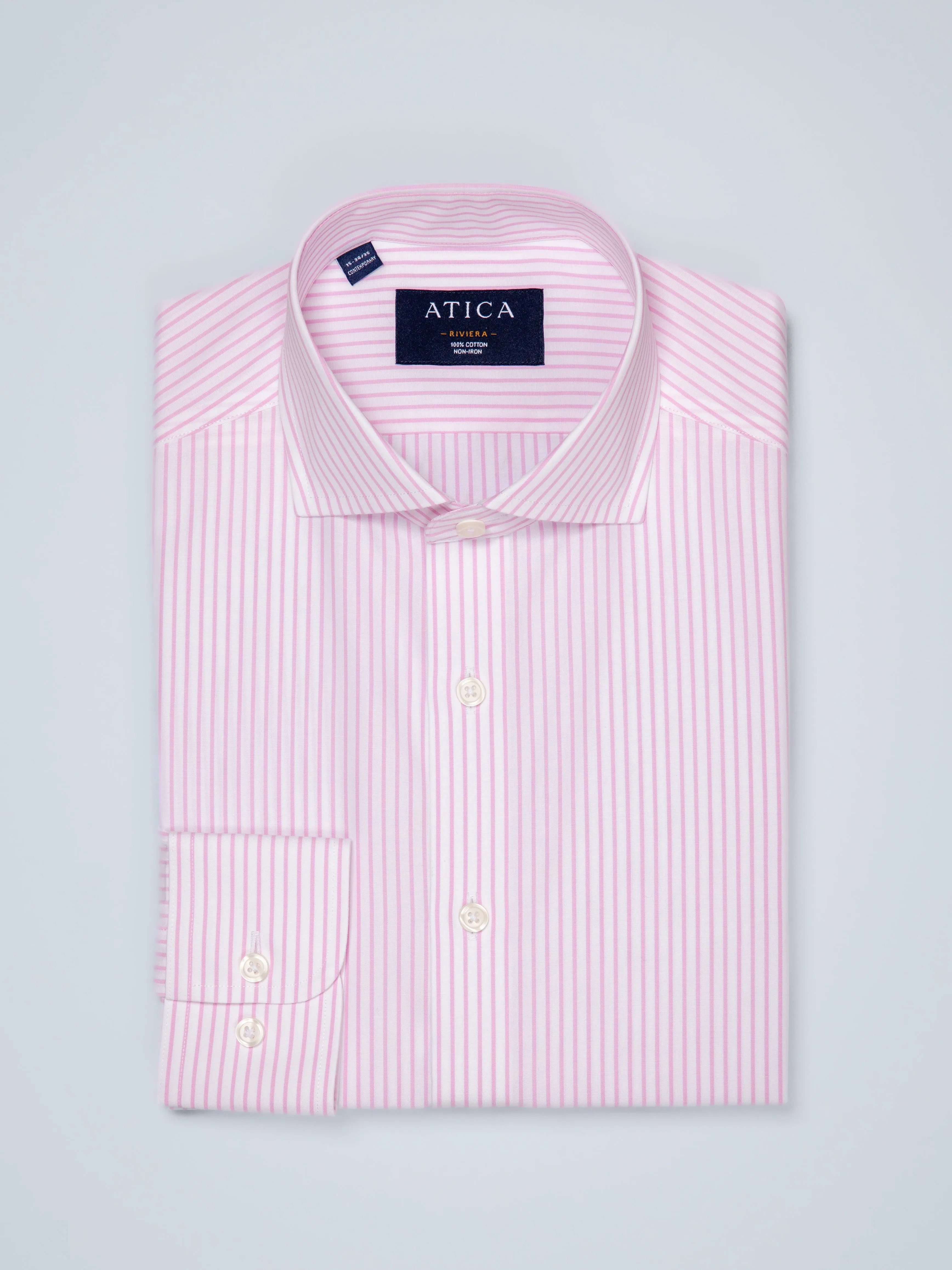 Embroidered Detail Lightweight Material Riviera Pink Bengal Stripe Shirt