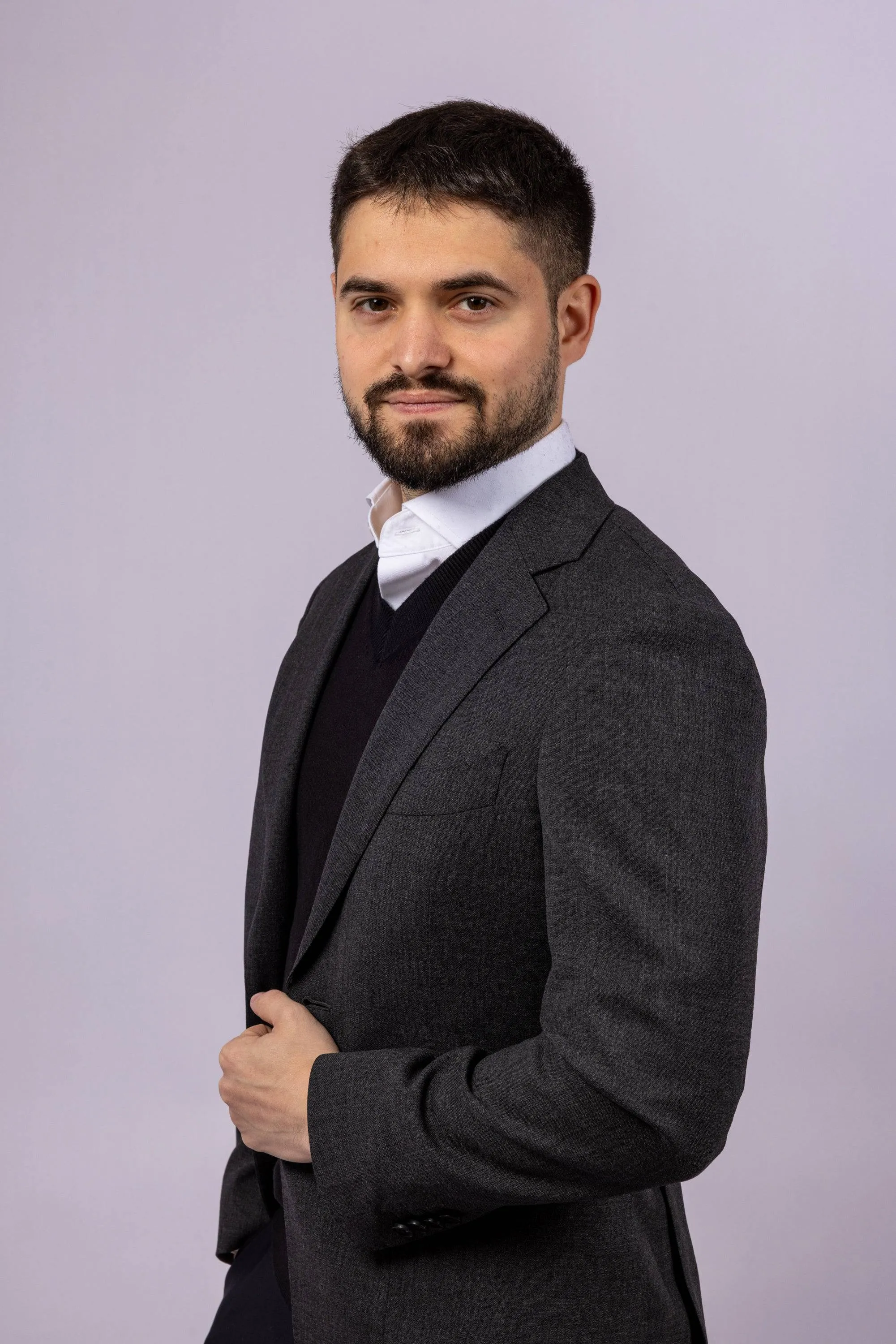 Layered Hem Design Cerruti Travel?Blazer | Charcoal