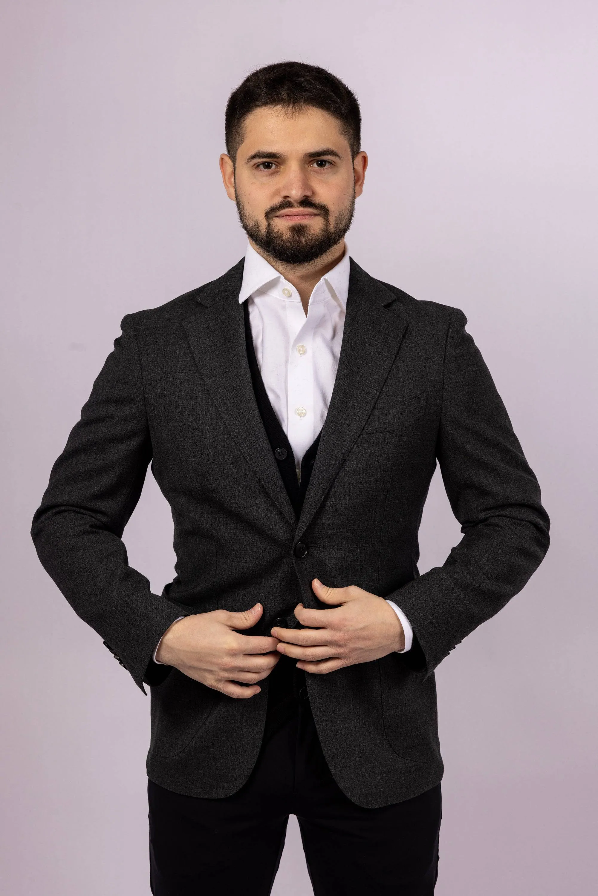 Cerruti Travel?Blazer | Charcoal Soft touch finish Magnetic Closure