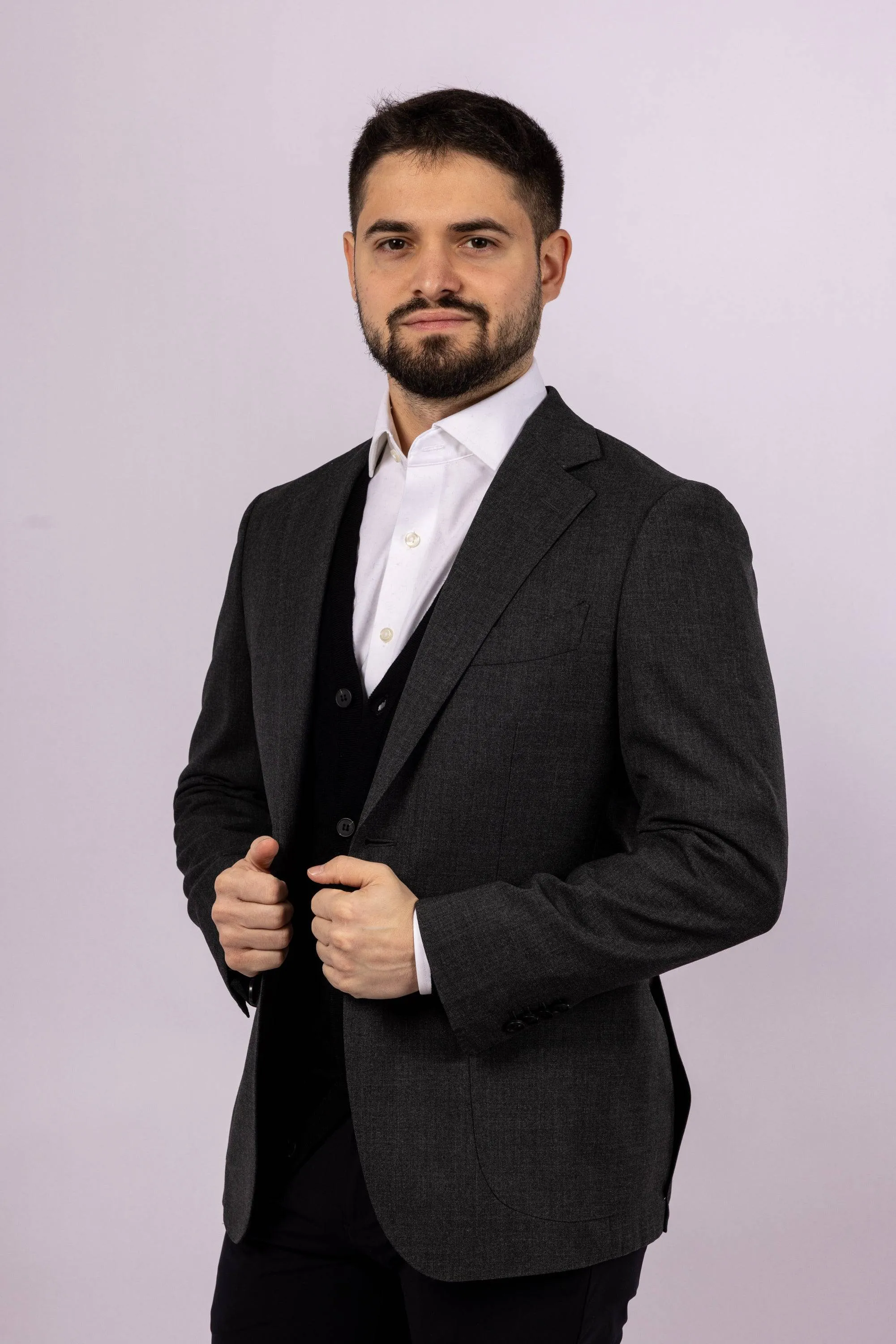 Cerruti Travel?Blazer | Charcoal Weatherproof Zipper Closure