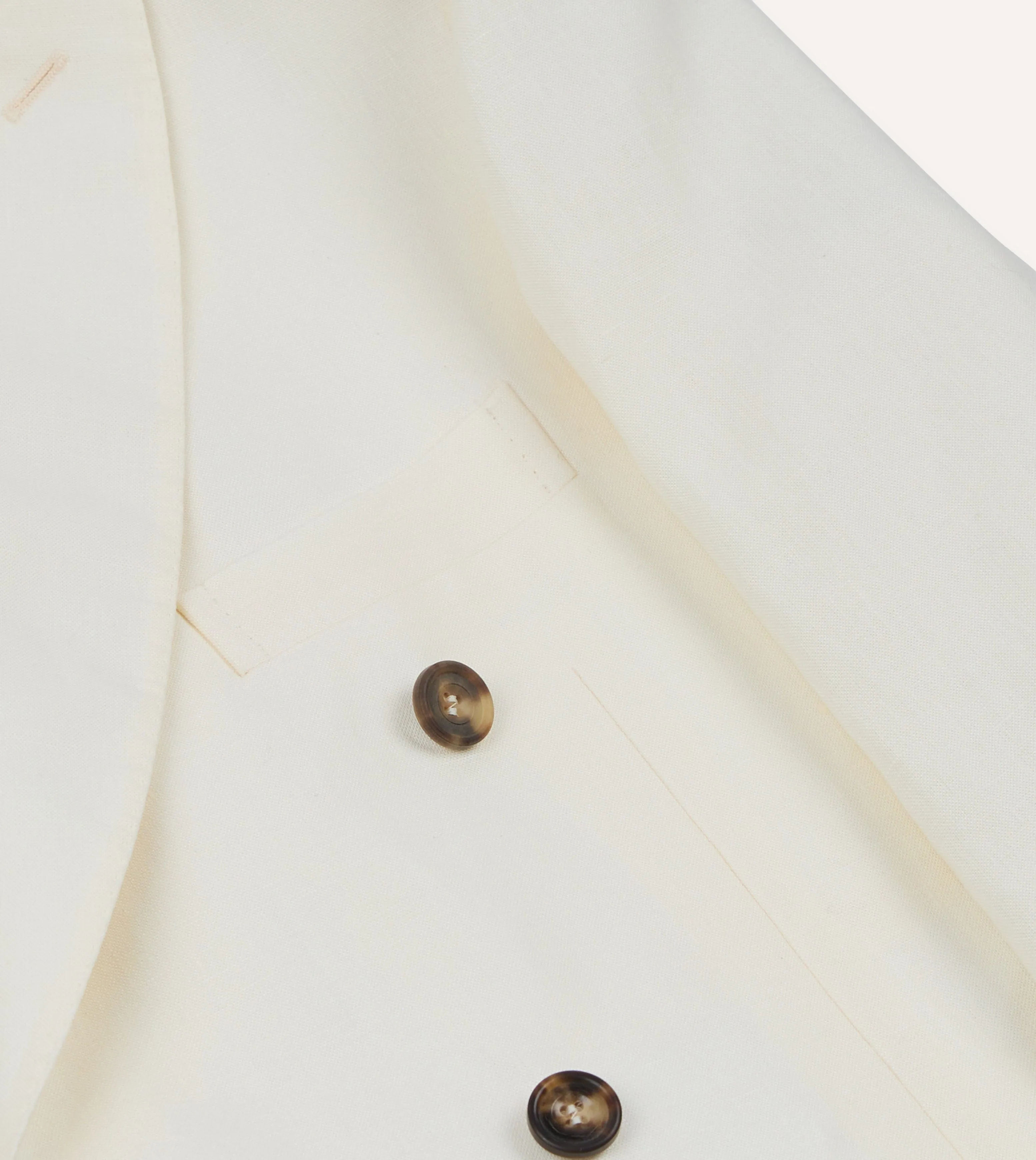 Ecru Linen Double-Breasted Tailored Jacket Modular Attachment Points