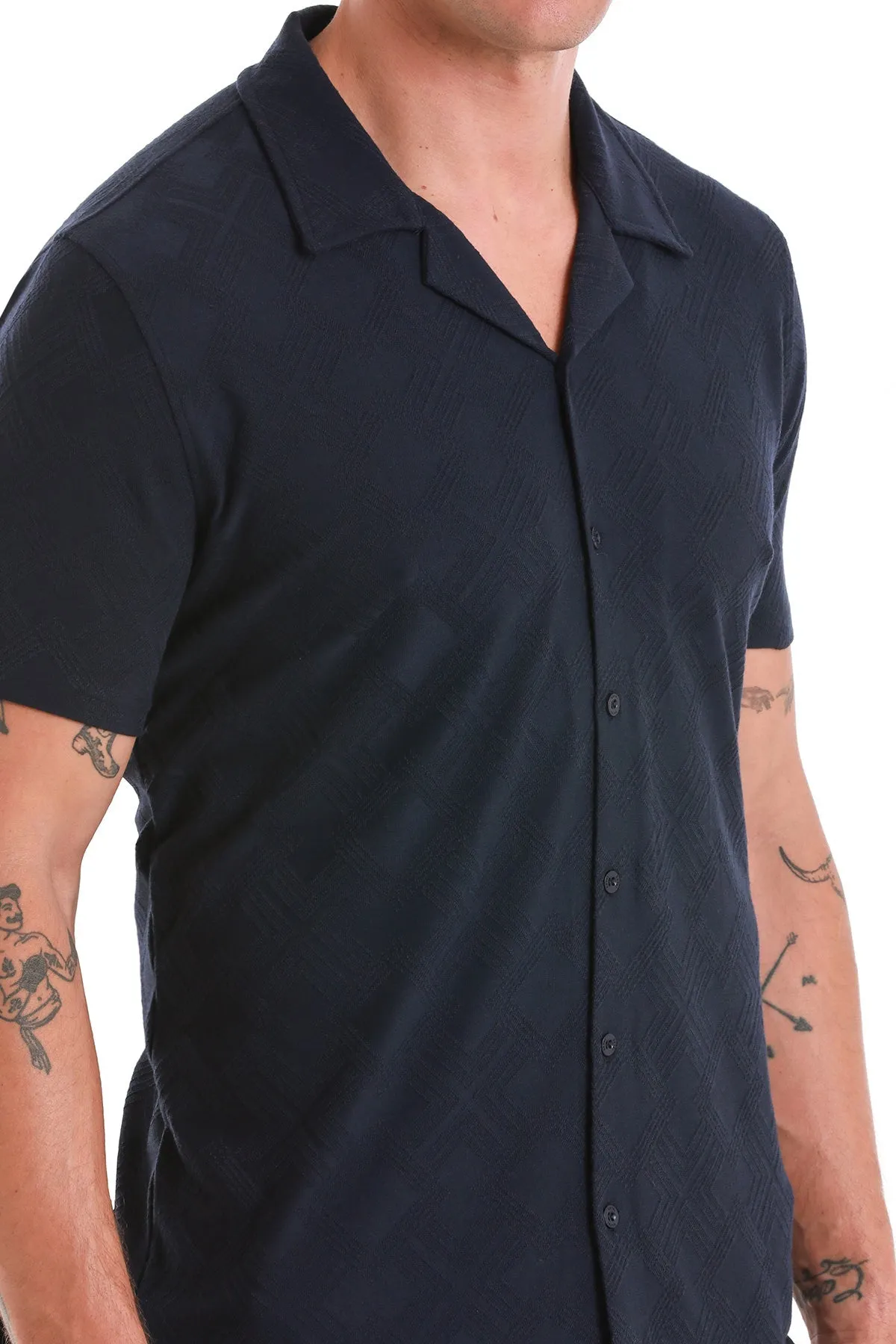 Smart Wearable Sleek Layers Regular Fit Basic Plain Cotton Blend Navy Polo T-Shirt