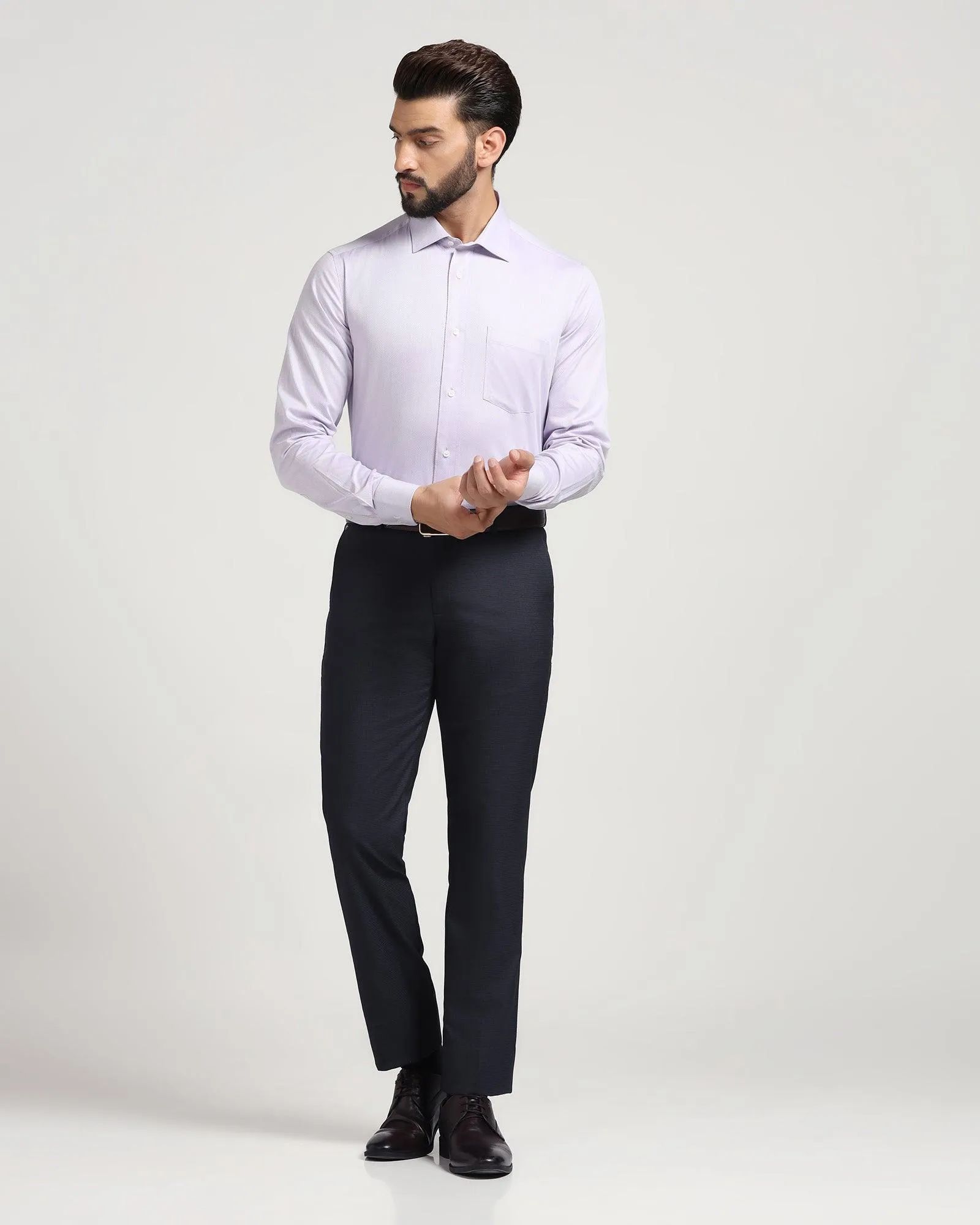 Slim Comfort B-95 Formal Navy Check Trouser - Versa Versatile Fashion