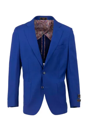 Tiglio Luxe Cobalt Blue Dolcetto/THP Modern Fit half lined, Pure Wool Jacket TL5590 Odor Resistant Fabric