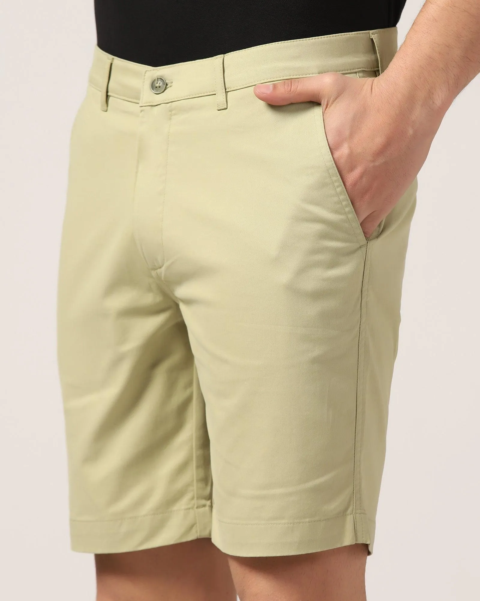baseball uniform Casual Light Olive Solid Shorts - Frank