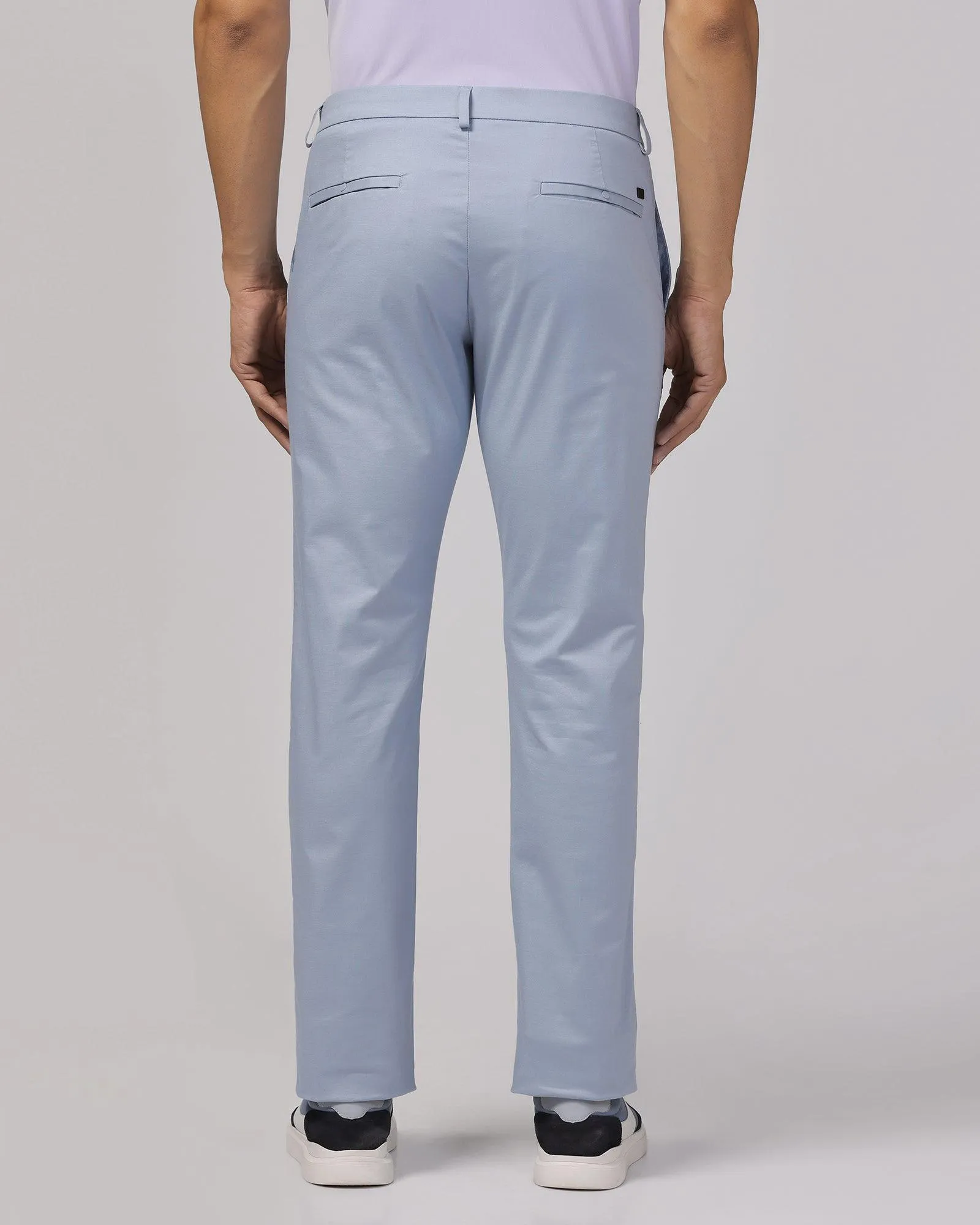 TechPro Slim Comfort B-95 Casual Blue & Grey Solid Khakis - Andros Water resistant coating Thermal Regulating