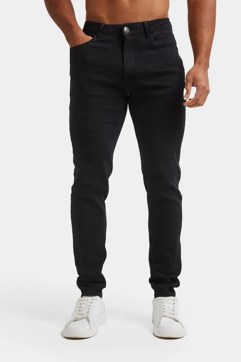 Party Look Earthy Athletic Fit Jeans in Black
