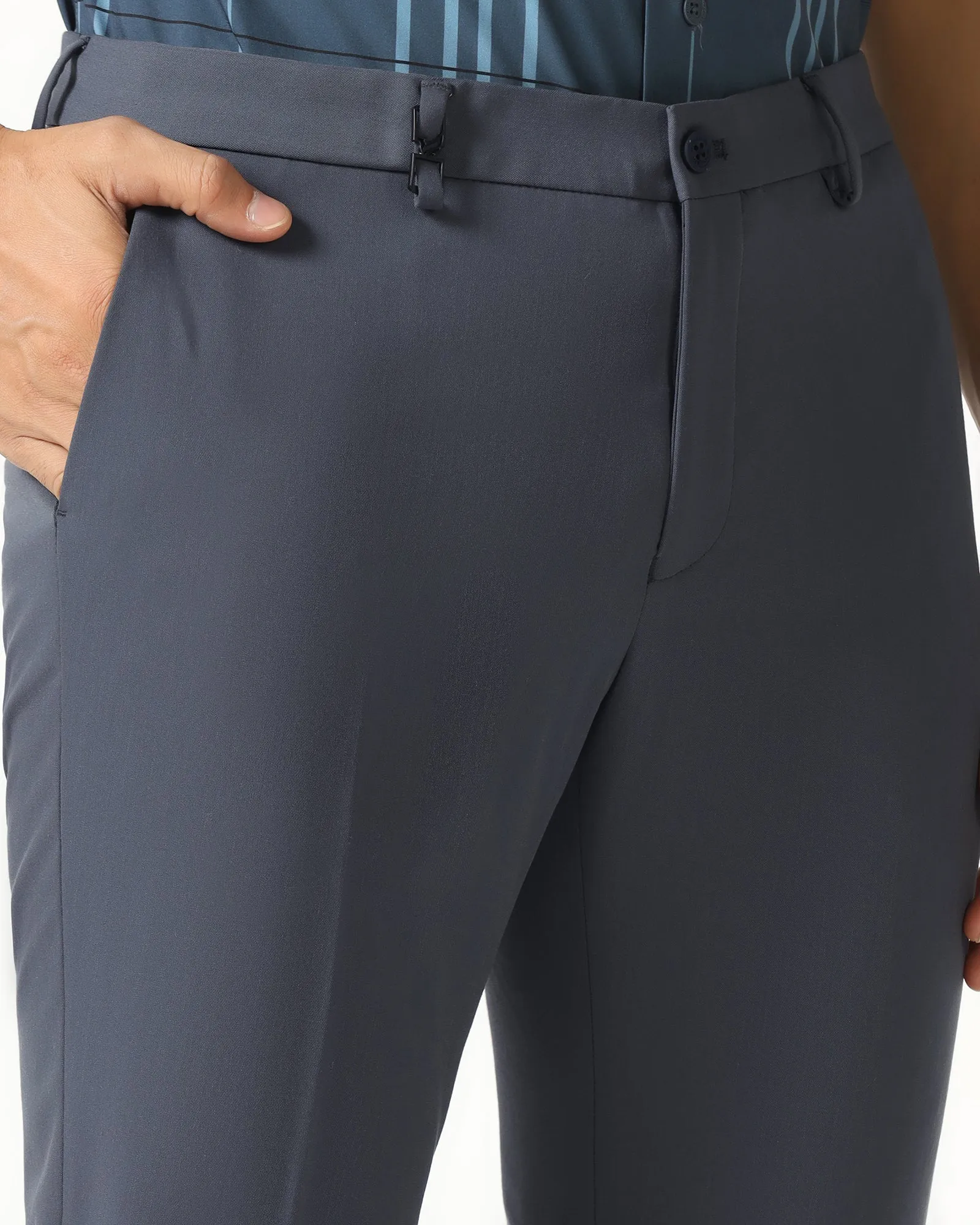 FlexibleKneePanels Blue Techpro Solid Trouser - Dean
