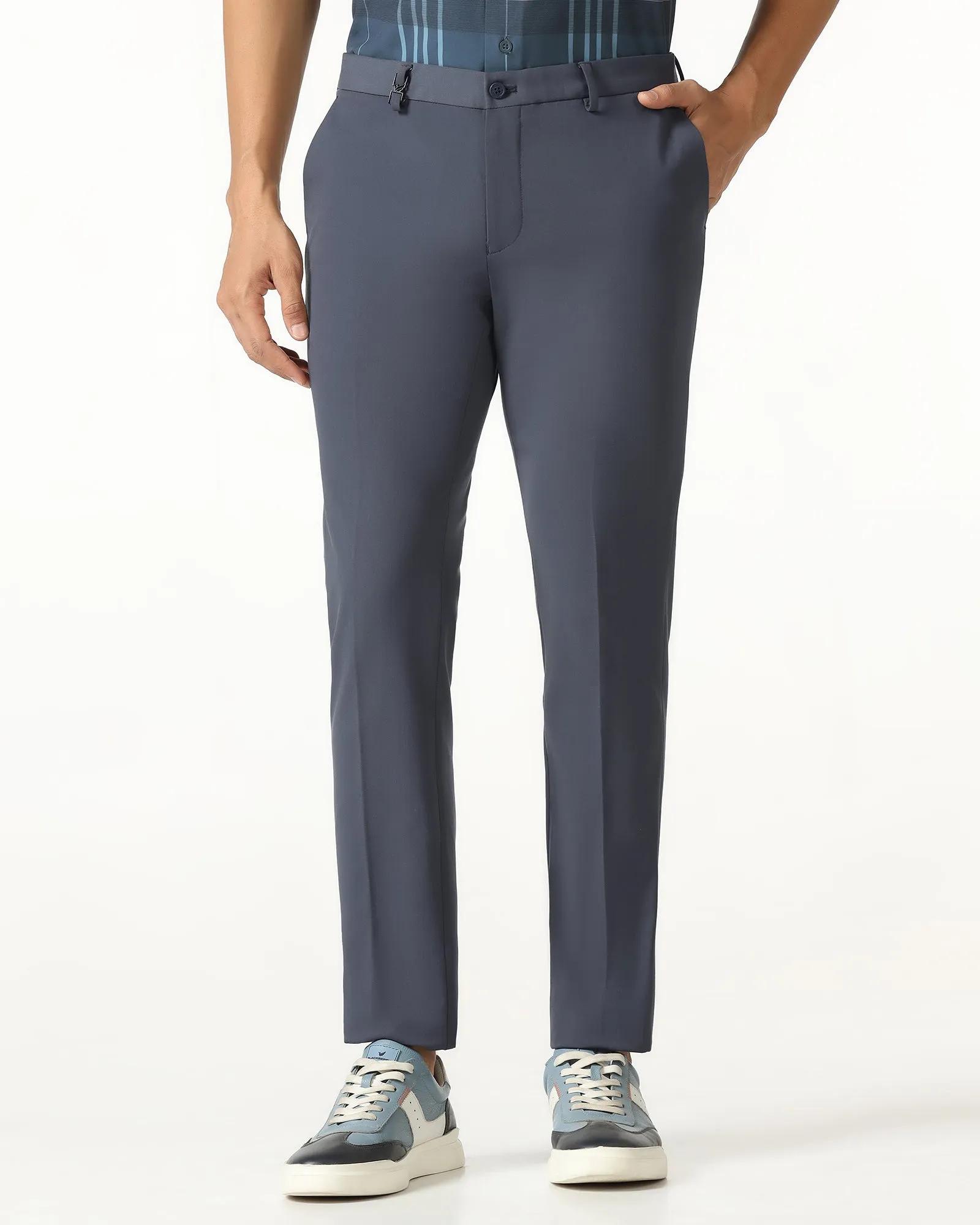 Blue Techpro Solid Trouser - Dean Slimline Fit Move Freely