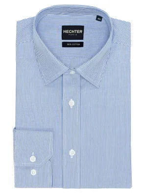Liberty Business Light Blue Striped Shirt Checkered Look