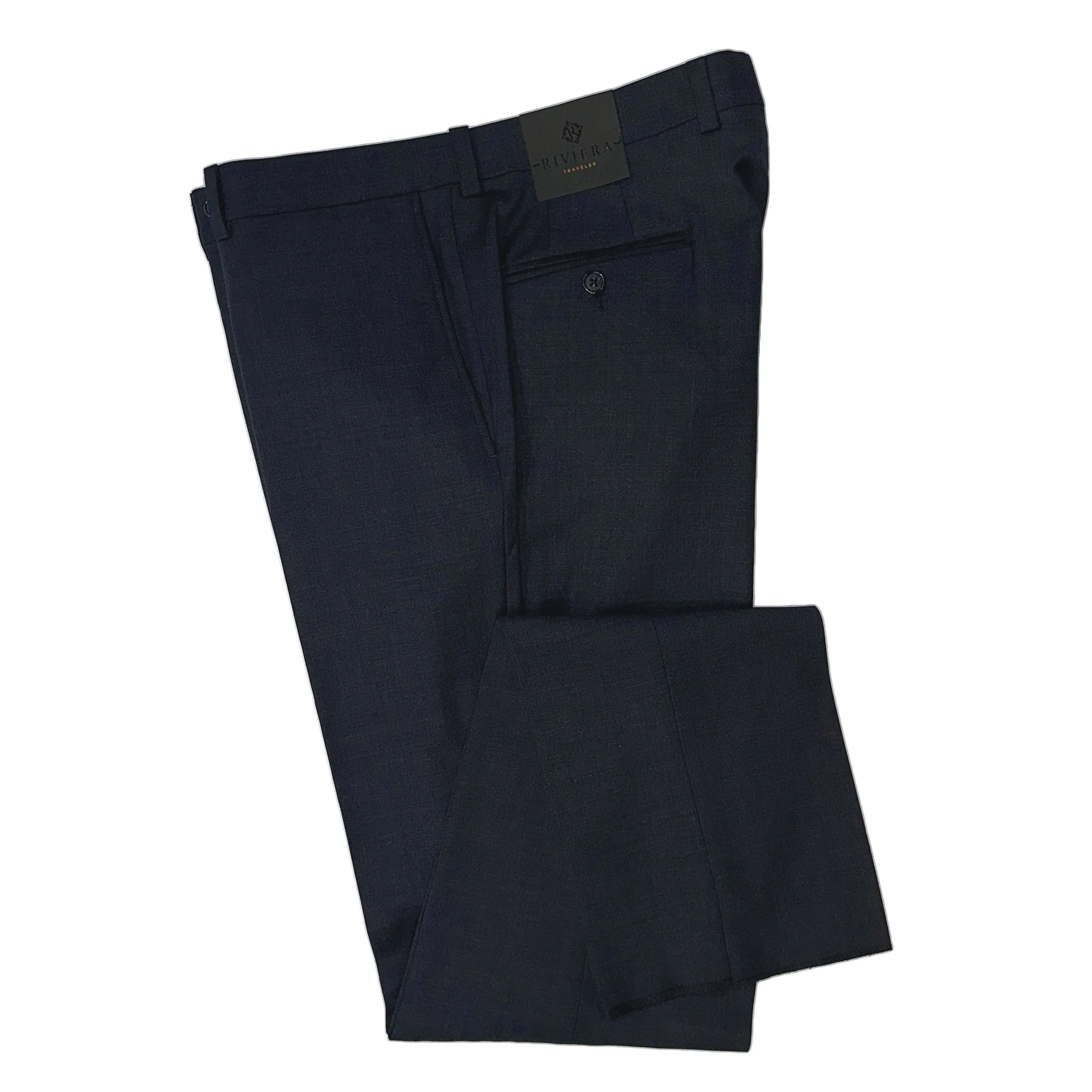 Riviera by Jack Victor- Traveler Dress Pant in Charcoal Blue Ergonomic Cut
