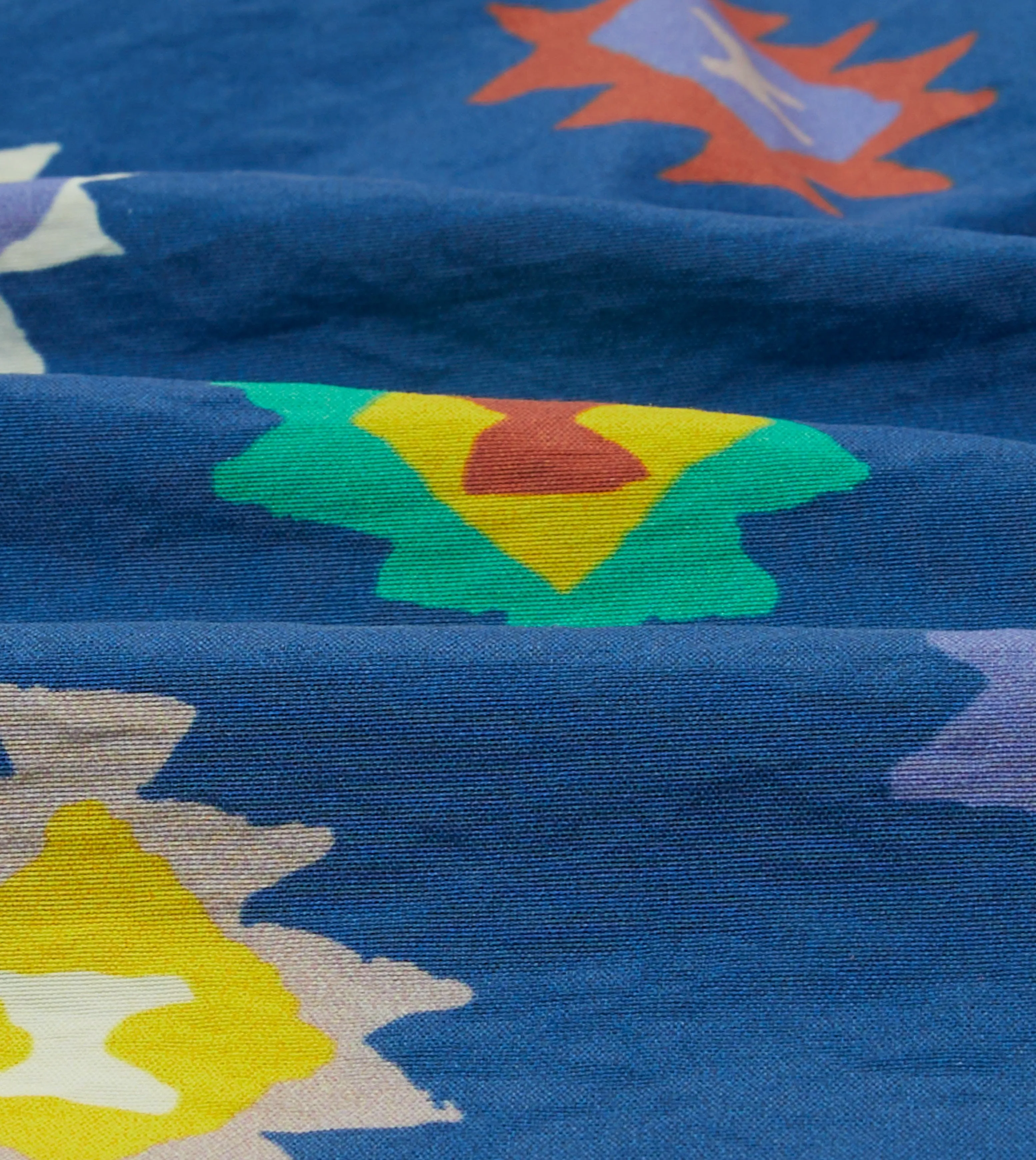 Perfect Comfort Lightweight Flex Blue Kilim Print Nylon Drawstring Swim Shorts