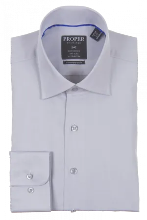 PROPER SHIRTINGS GRAY CONTEMPORARY FIT REGULAR CUFF P720ET0R-GRY Moisture Wicking Material