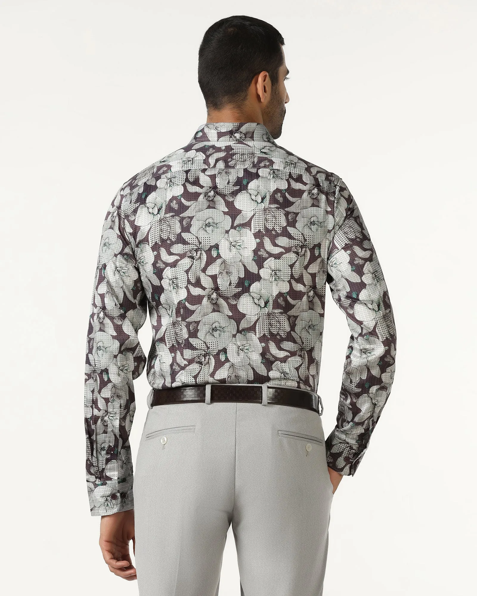 Purple Printed Shirt - Platon Eco Friendly Material