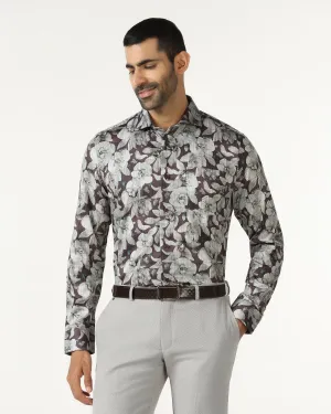 Purple Printed Shirt - Platon Anniversary Celebration Casual Elegance