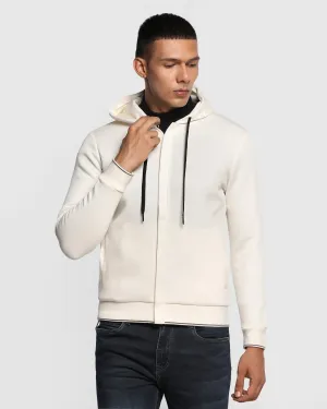 TaglessCollar Hoodie Off White Solid Sweatshirt - Morgan