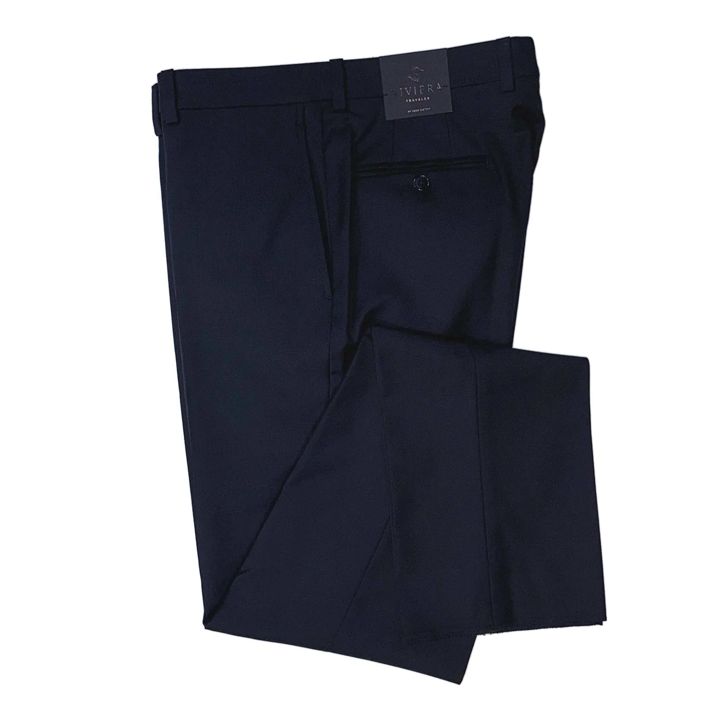 Riviera by Jack Victor- Traveler Dress Pant in Navy Lightweight Material Performance Design