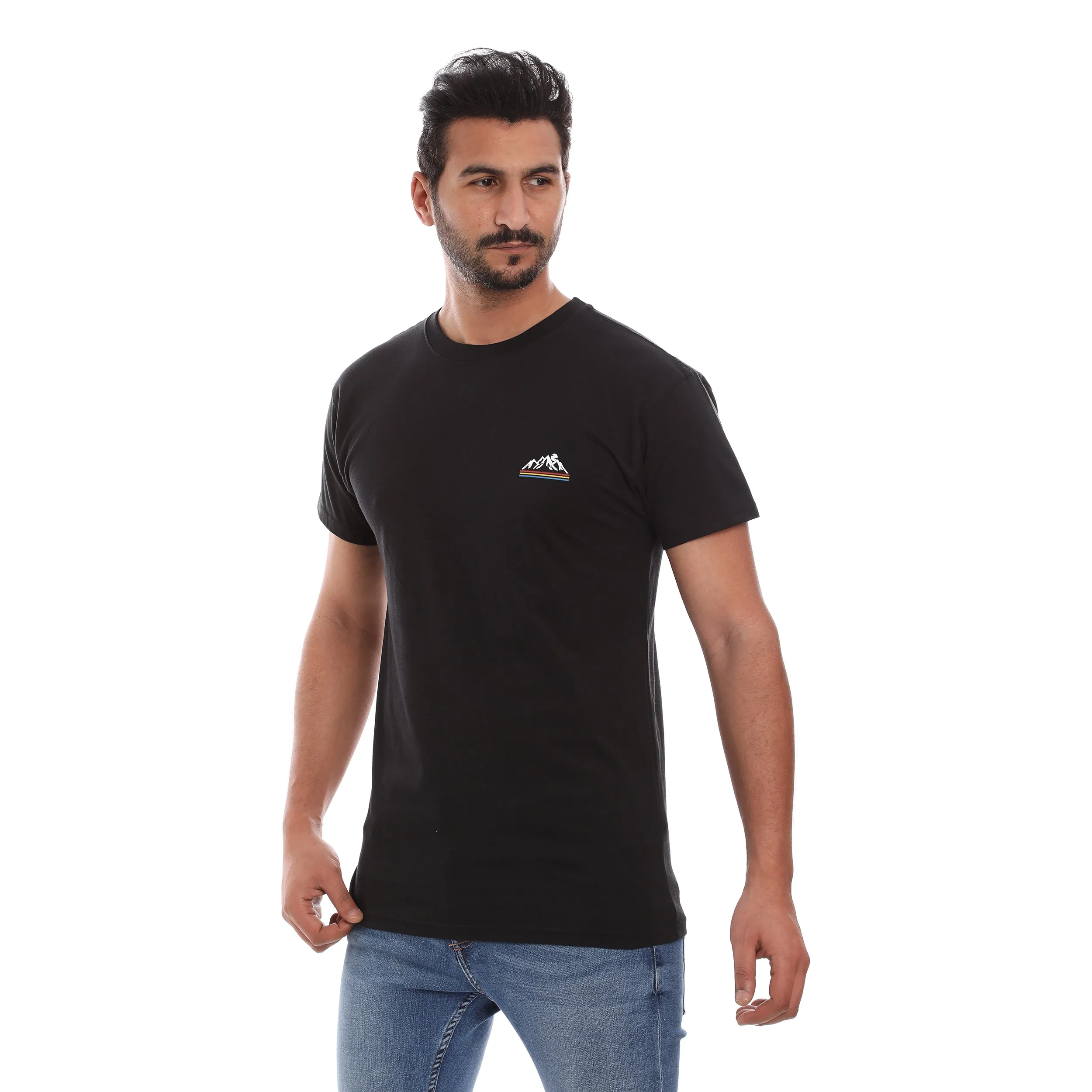EXPLORE COTTON RICH BLACK SHORT SLEEVE CREW NECK Breathable touch