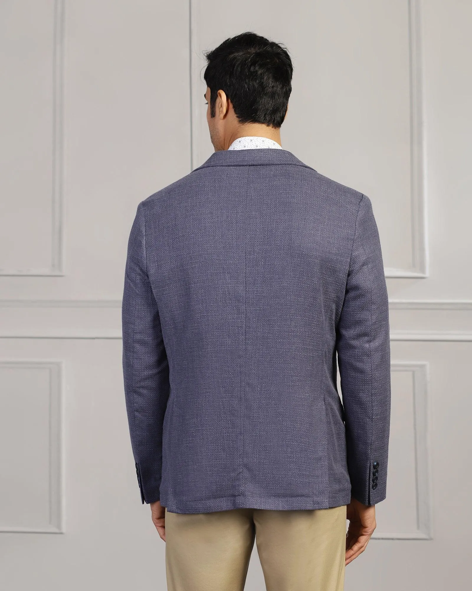 ModularLayering Day To Day Casual Navy Textured Blazer - Astin