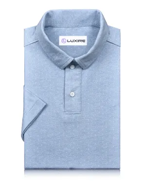 Preppy Style Light Blue Dotted Polo T-Shirt