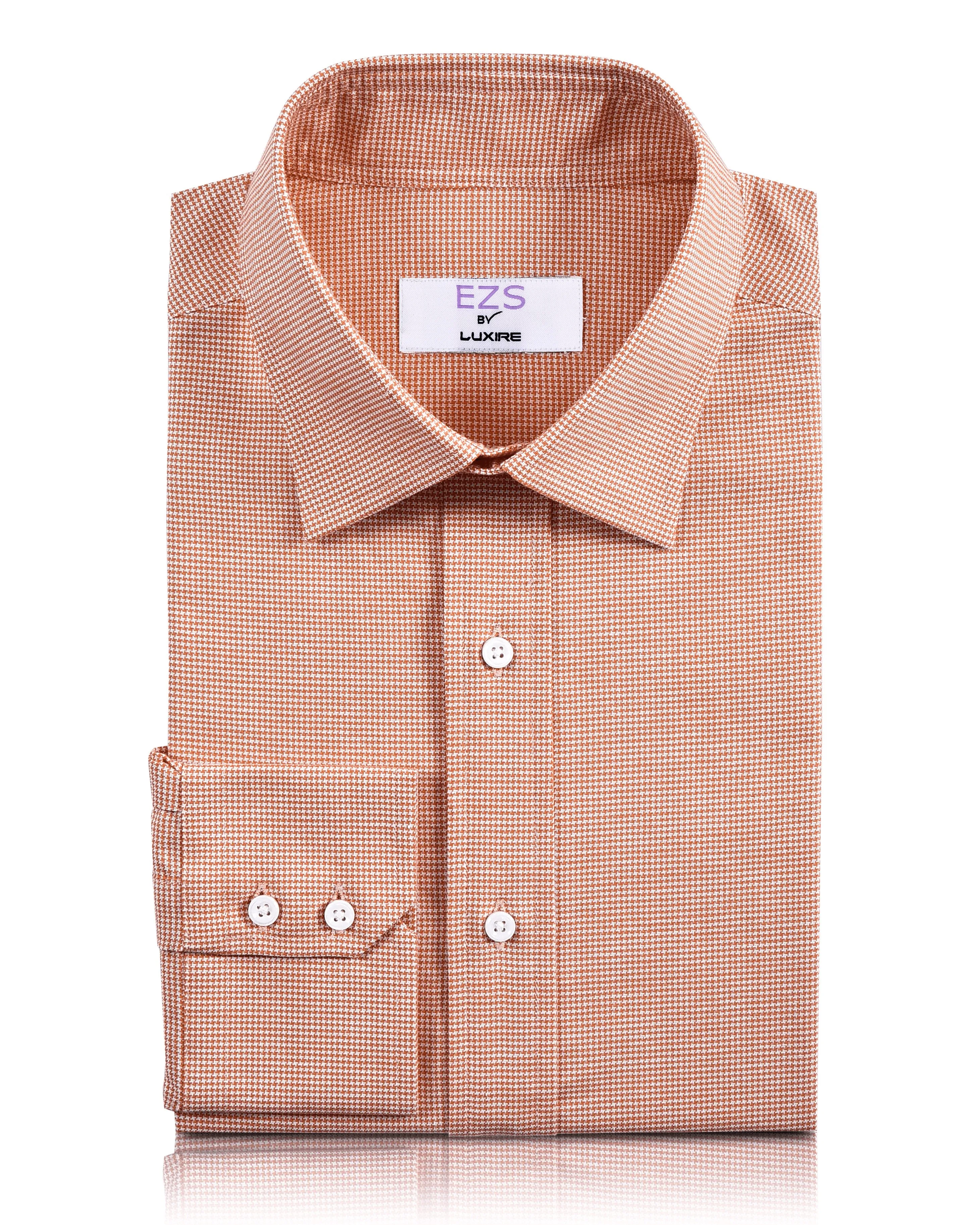 Modern Aesthetic EZS Orange Houndstooth Shirt