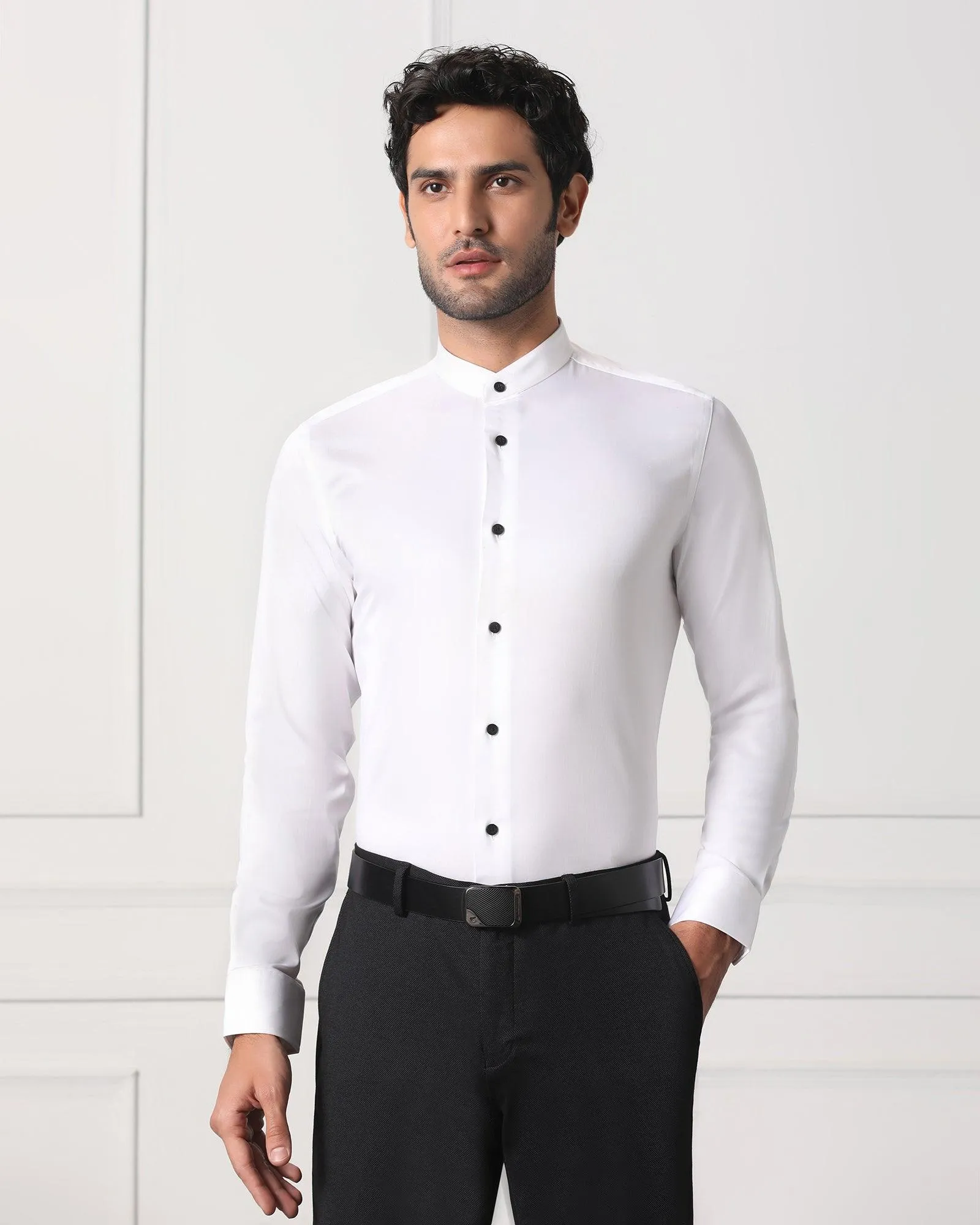 Button front Must Haves Formal White Solid Shirt - Sailor