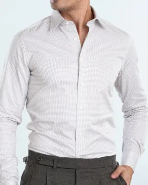 Minimalist fashion Tan Small Graph Checks Twill