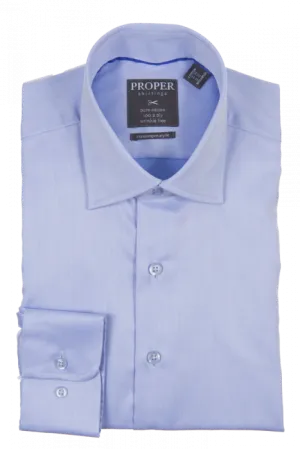PROPER SHIRTINGS BLUE CONTEMPORARY FIT REGULAR CUFF P720ET0R-BLU Hypoallergenic Lining Festival Fashion
