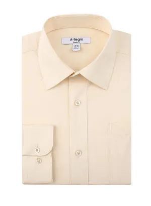 Slim Fit Cotton Convertible Cuff Dress Shirt Beige S-S100 Versatile Clothing