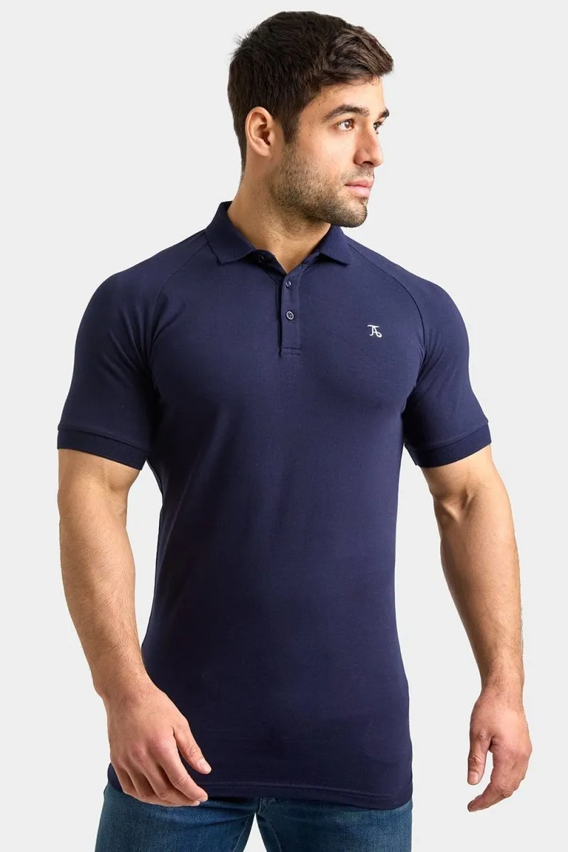 Smart Office UV Protection Blend Athletic Fit Polo Shirt in True Navy