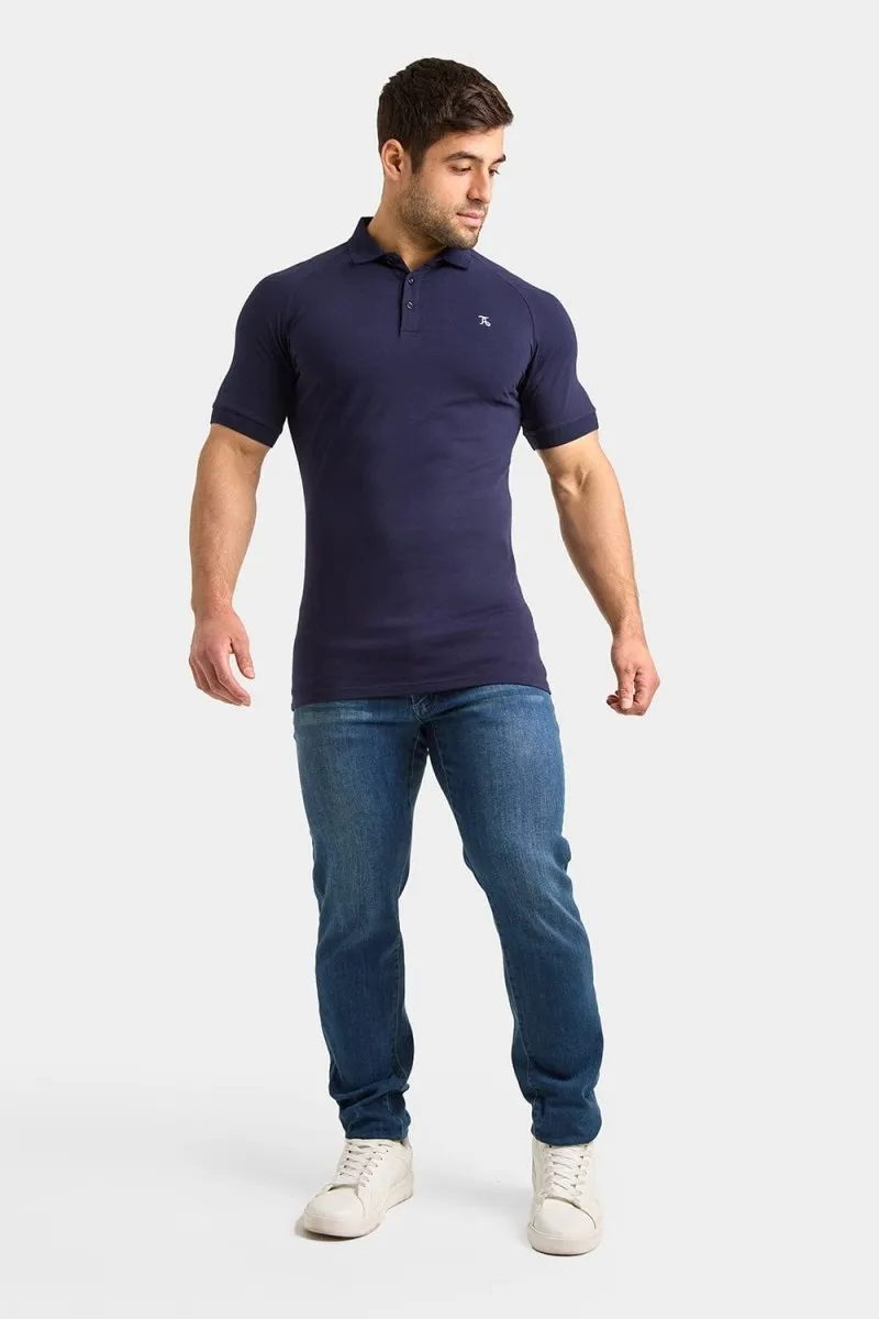 Athletic Fit Polo Shirt in True Navy Trendy Prints