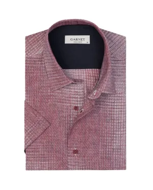 Linen-Cotton Woven Shirt - Red Handmade Fit Professional Wear
