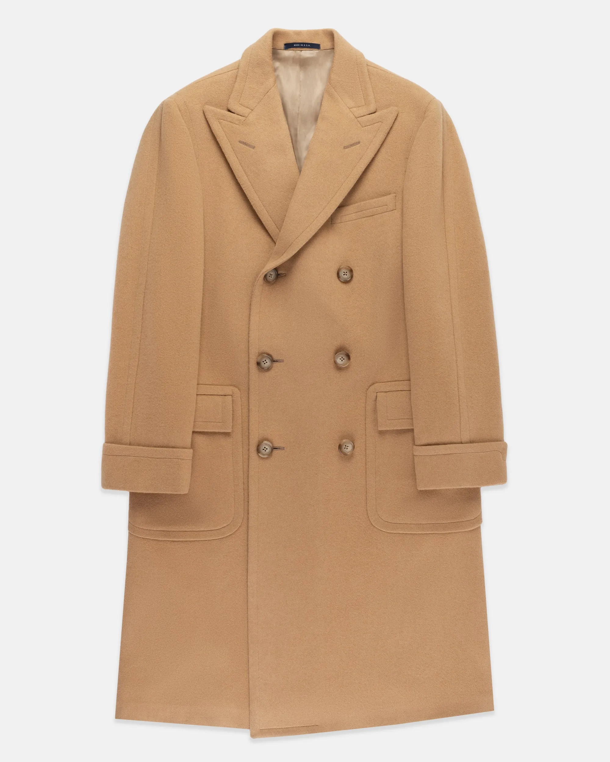 Made-in-USA Camelhair Polo Coat shrink-resistant Preppy Vibe