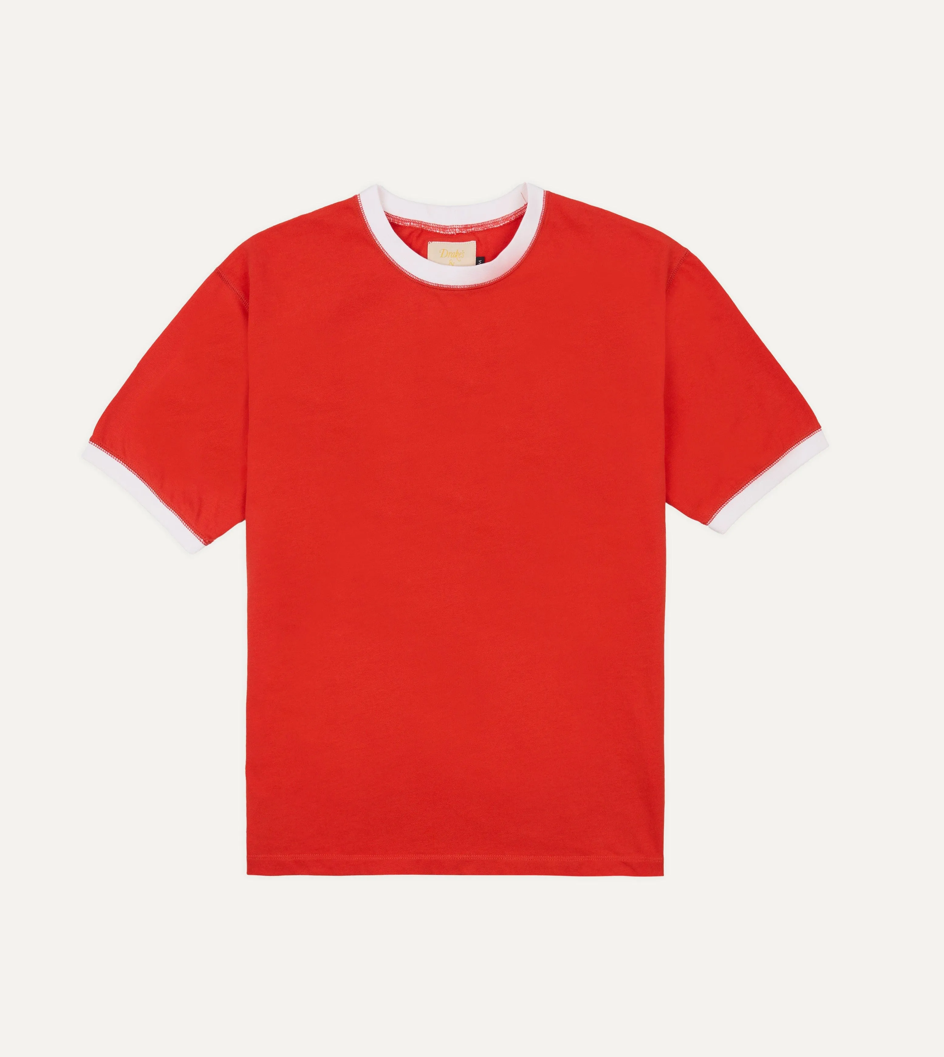 Drake's & Mr Camel Red Ringer T-Shirt Fashionable Wear