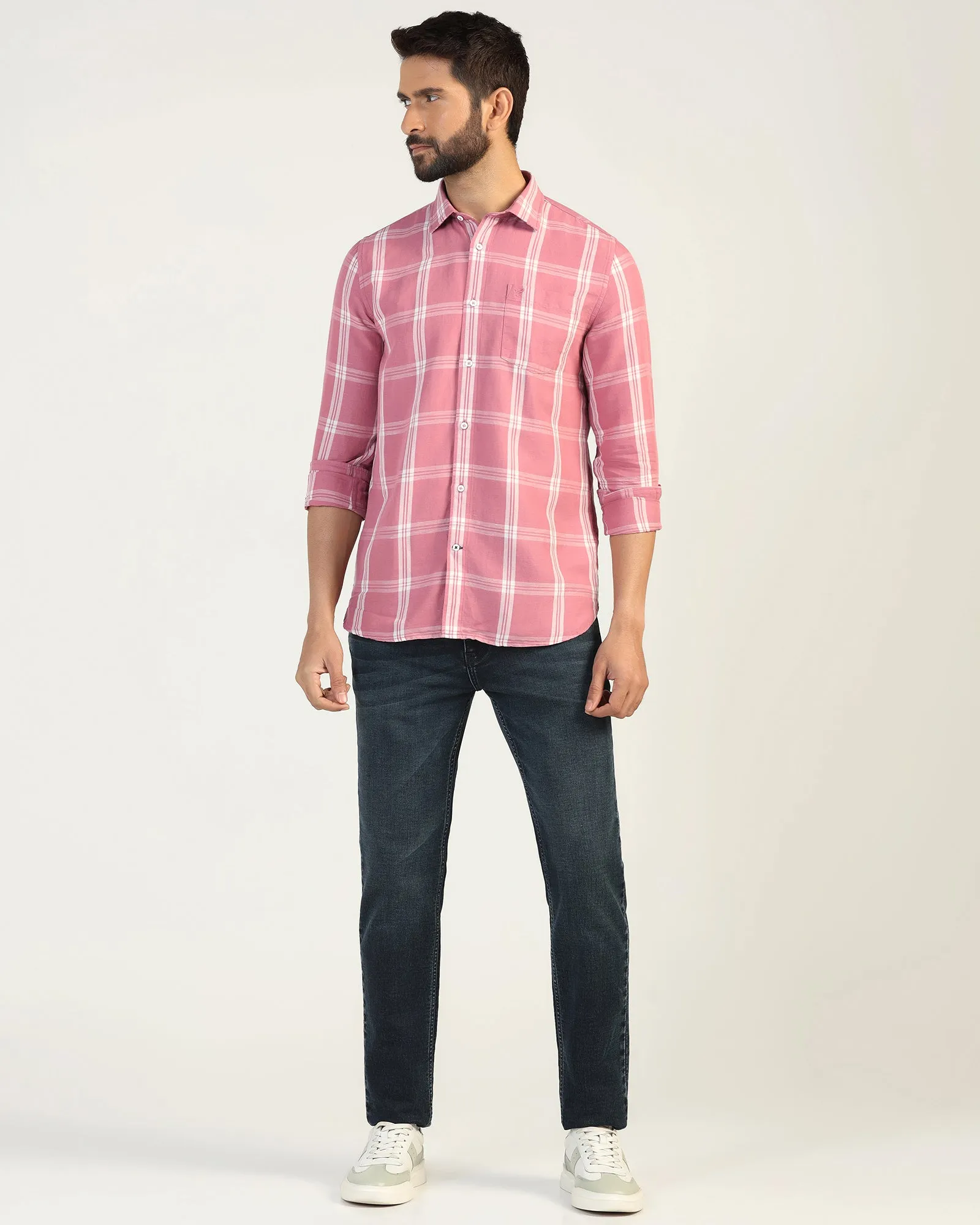 Linen Casual Pink Check Shirt - Yori Holiday Special