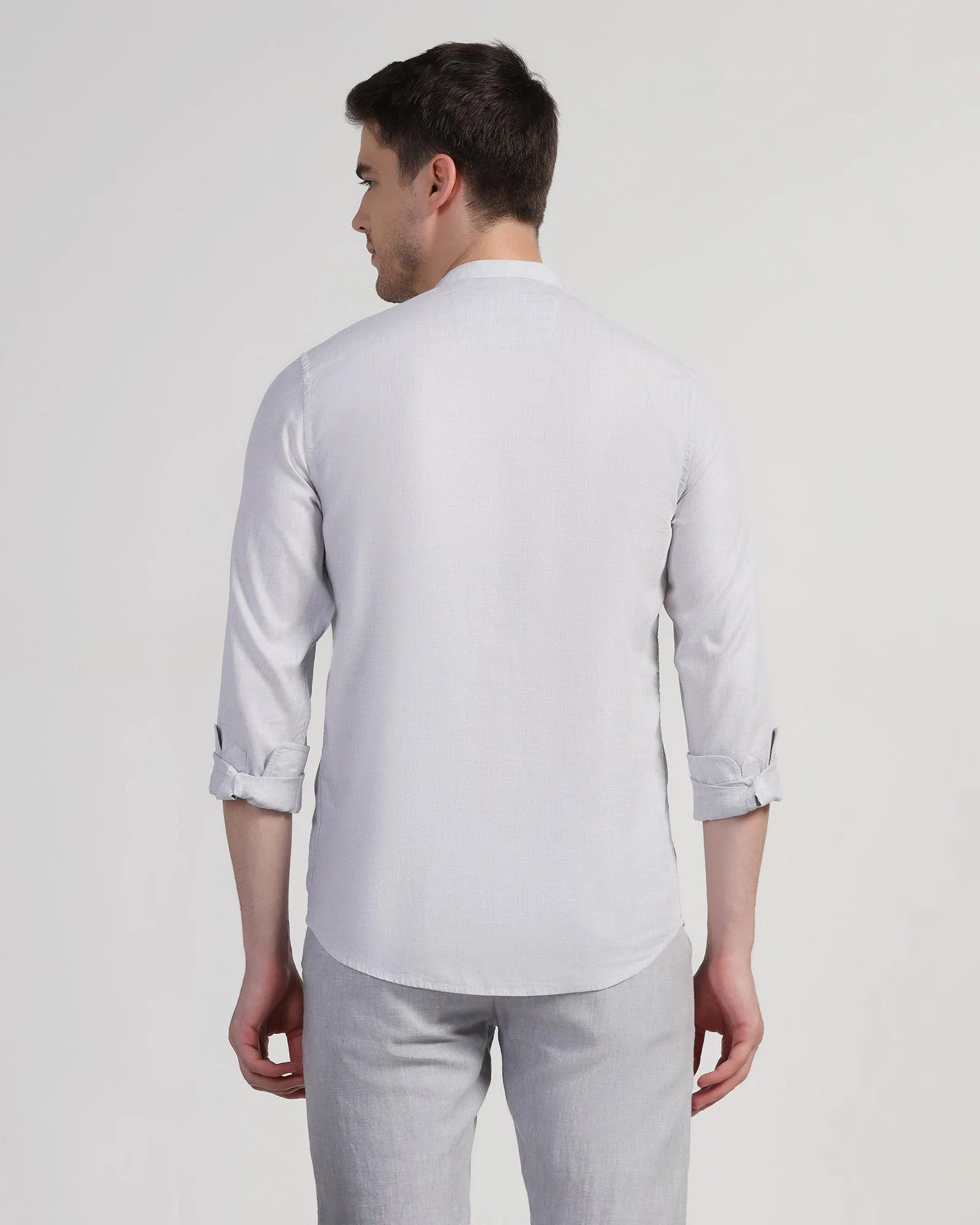 Bold Print Casual Grey Solid Shirt - Carly