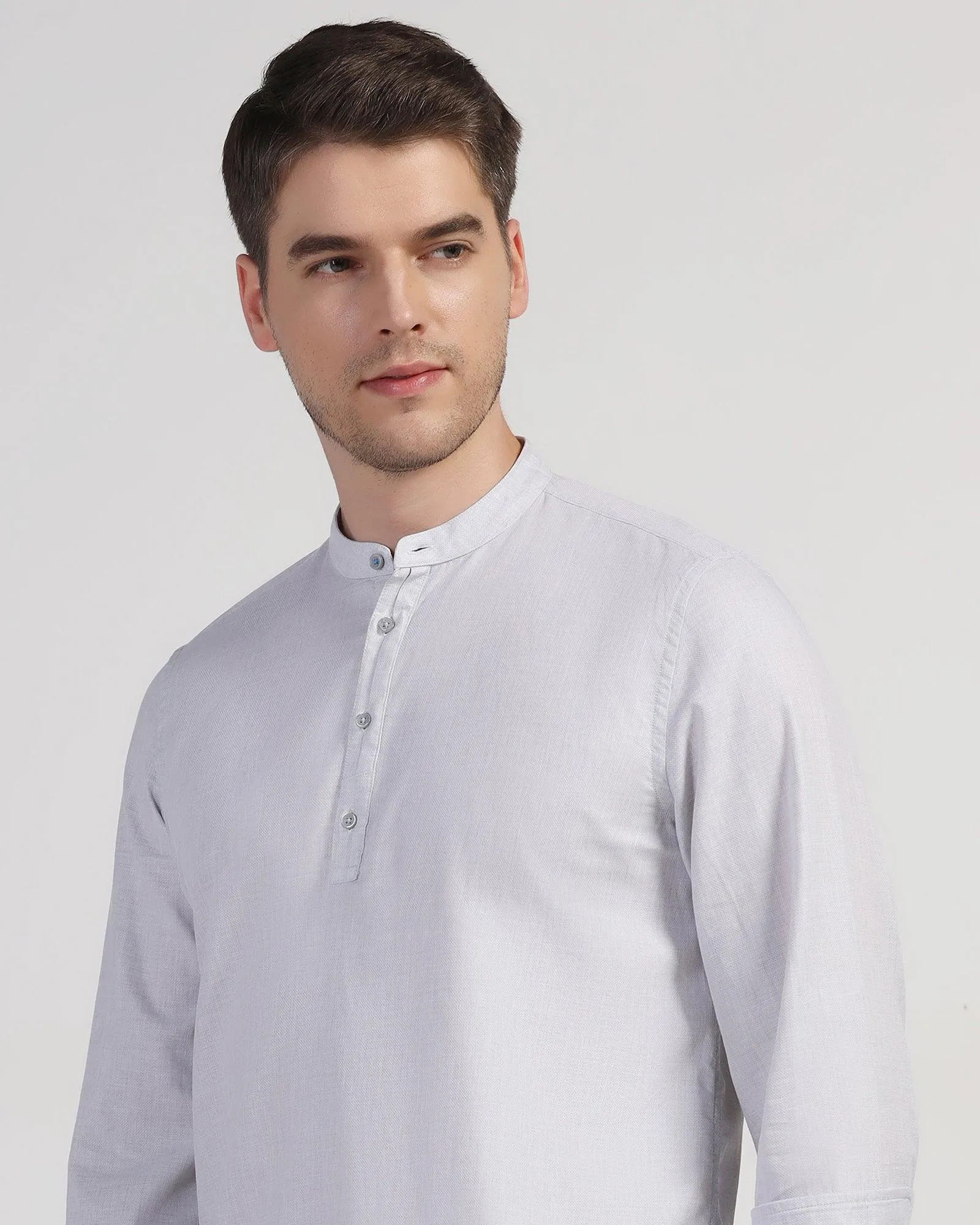 Lightweight Material Casual Grey Solid Shirt - Carly