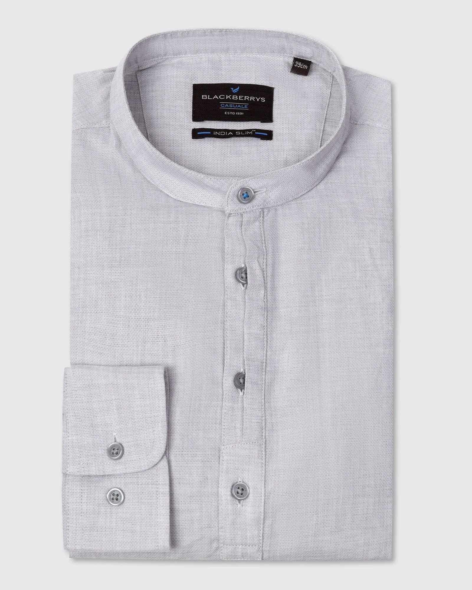 vacation wear Tagless Labeling Casual Grey Solid Shirt - Carly