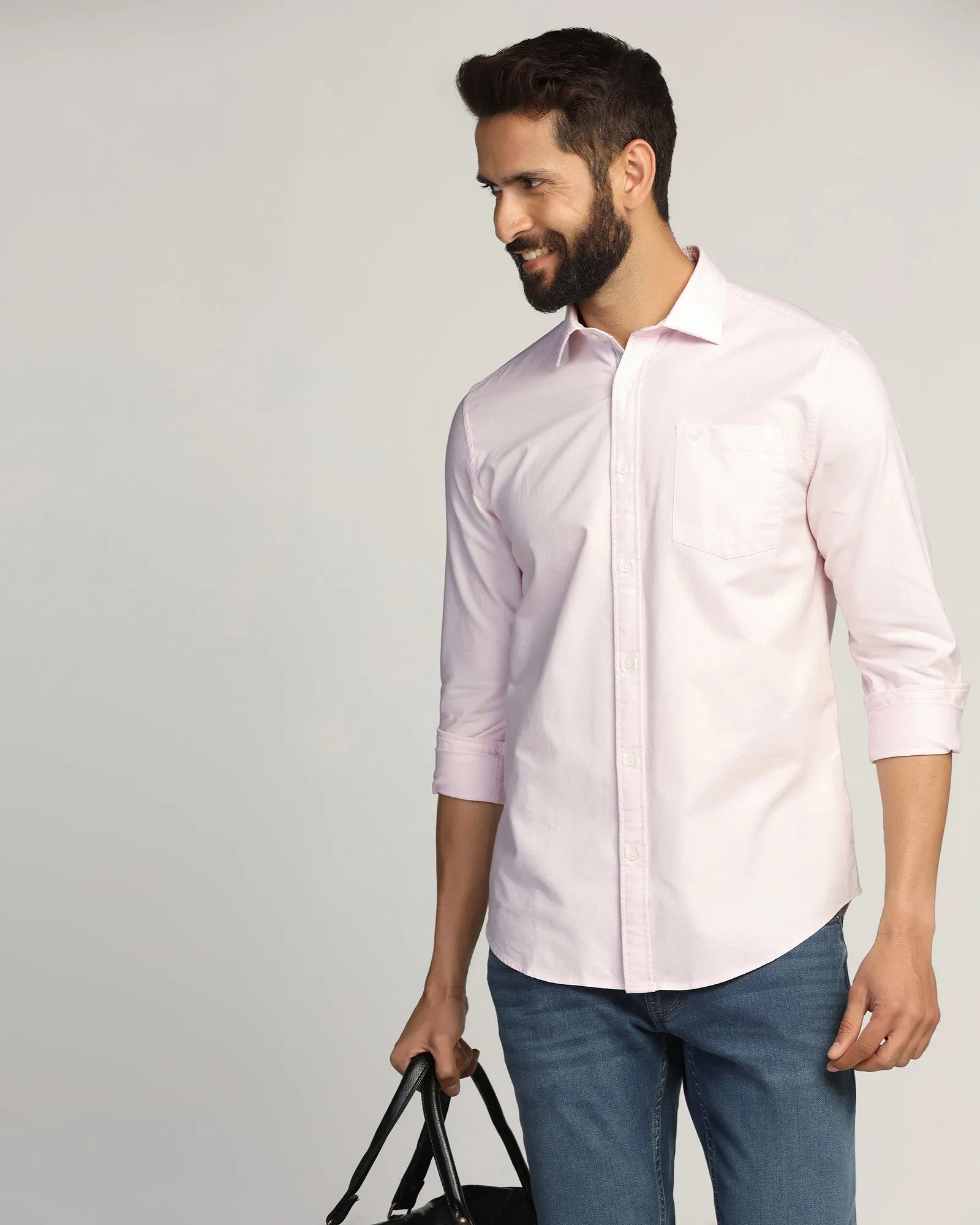 Casual Pink Solid Shirt - Solly Camouflage Style