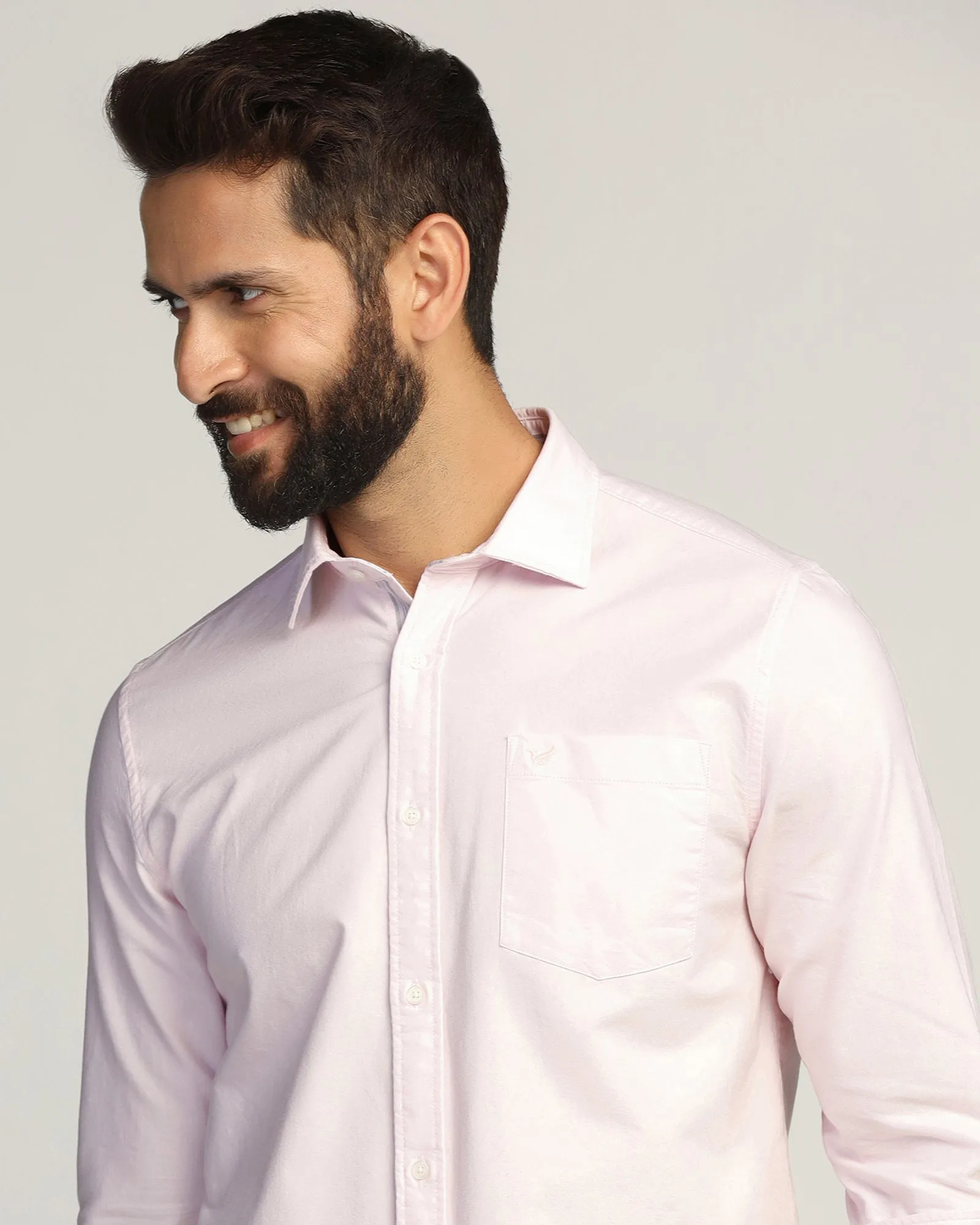 Casual Pink Solid Shirt - Solly Printed Pattern