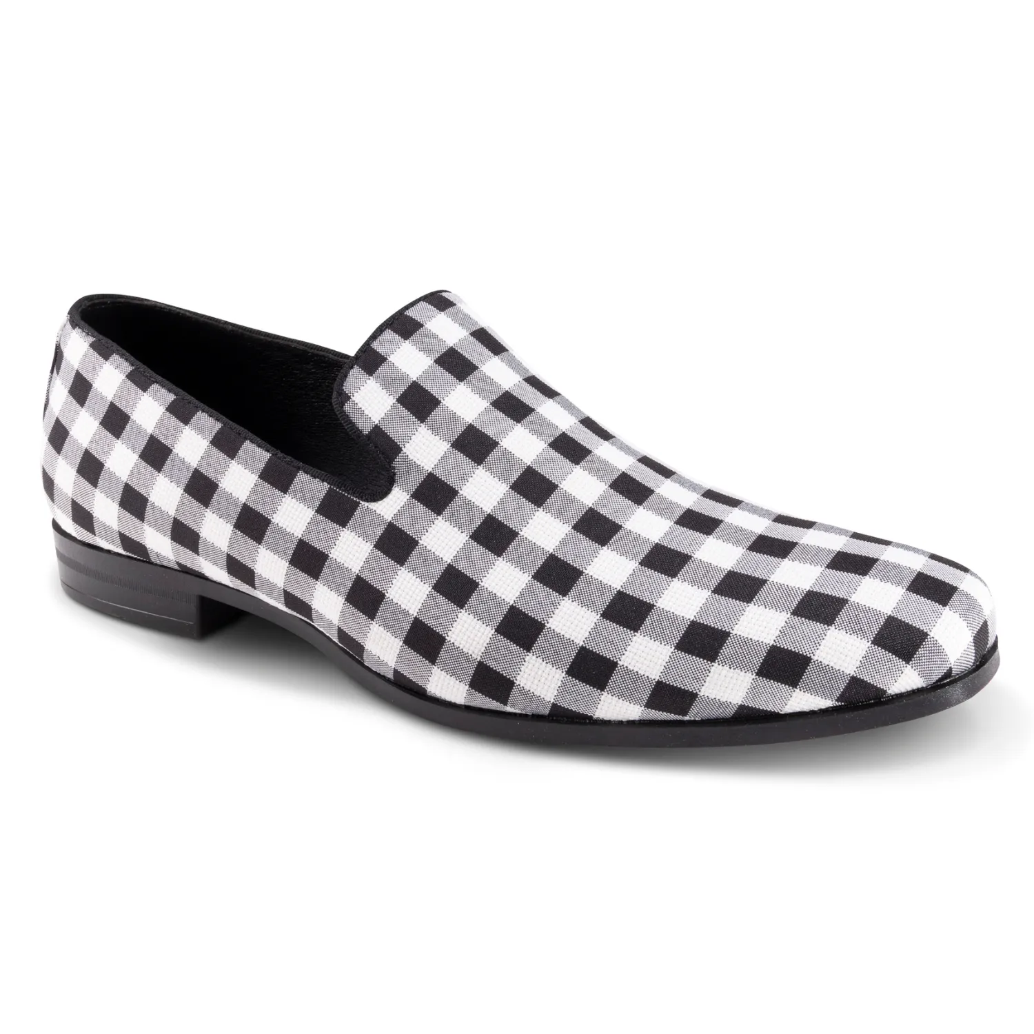 Calico Collection: Montique Black Checkered Loafer Fashion Shoes S2362 Event Lane